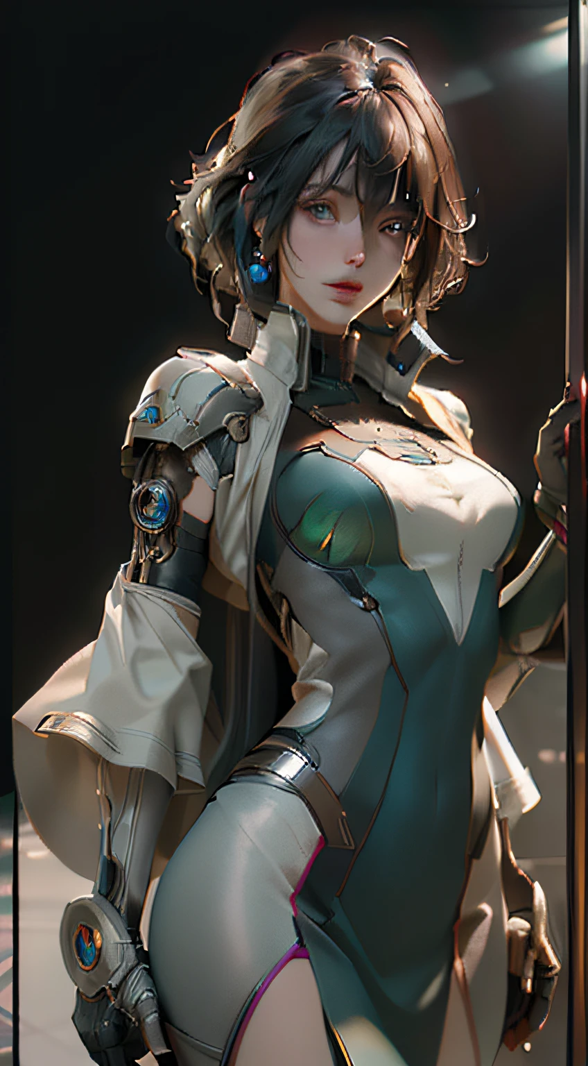((Best quality)), ((masterpiece)), (detailed:1.4), 3D, an image of a beautiful cyberpunk female,HDR (High Dynamic Range),Ray Tracing,NVIDIA RTX,Super-Resolution,Unreal 5,Subsurface scattering,PBR Texturing,Post-processing,Anisotropic Filtering,Depth-of-field,Maximum clarity and sharpness,Multi-layered textures,Albedo and Specular maps,Surface shading,Accurate simulation of light-material interaction,Perfect proportions,Octane Render,Two-tone lighting,Wide aperture,Low ISO,White balance,Rule of thirds,8K RAW,