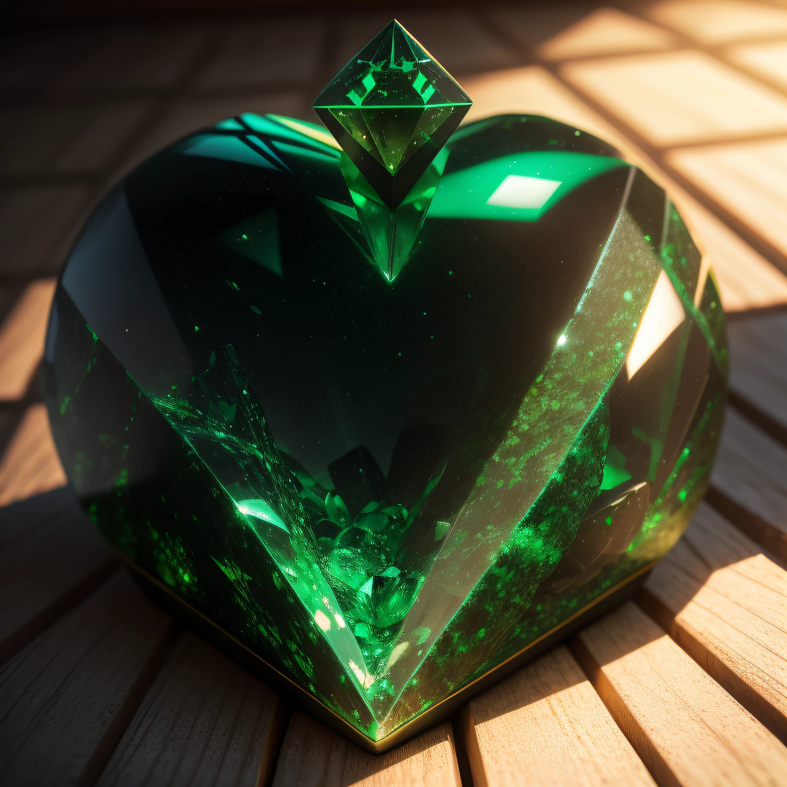dreamlike art, Emerald Stone Heart, orgonite verde, piramide verde