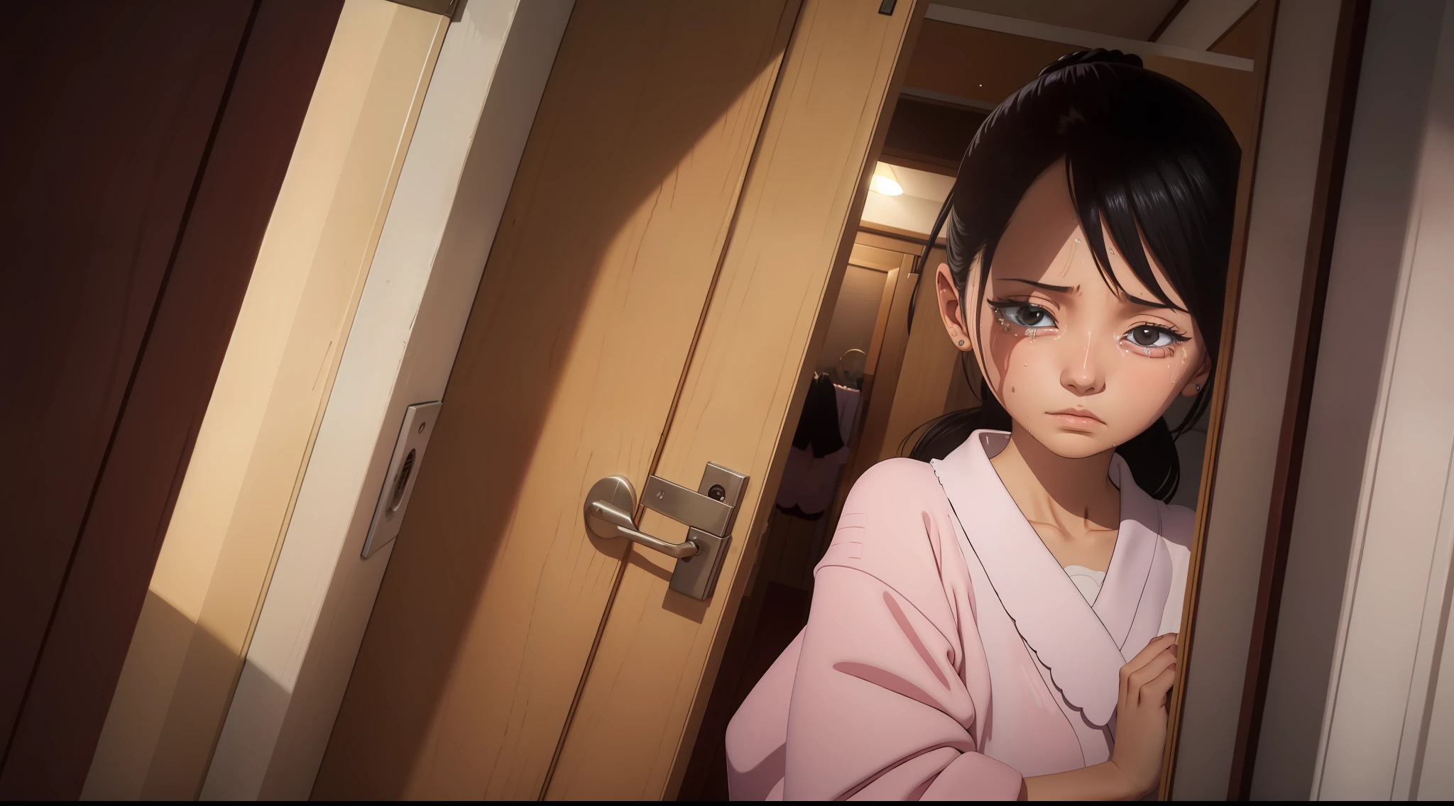 Vaguely
I heard what seemed to be a woman crying outside the bedroom。。