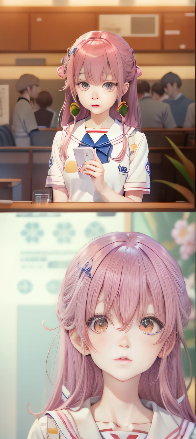 Anime two-dimensional screenshot from the shape of sound Nishinomiya glass cute sailor suit