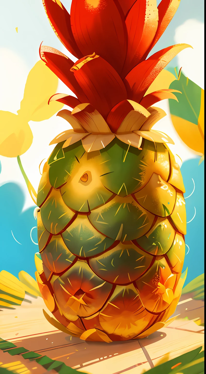 1Pineapple, perfect quality, clear focus (clutter - home: 0.8), (masterpiece: 1.2) (realistic: 1.2) (bokeh) (best quality) (detailed skin: 1.3) (complex details) (8K) (sharp focus), clean background, white background, long view composition, 85MM SHOT