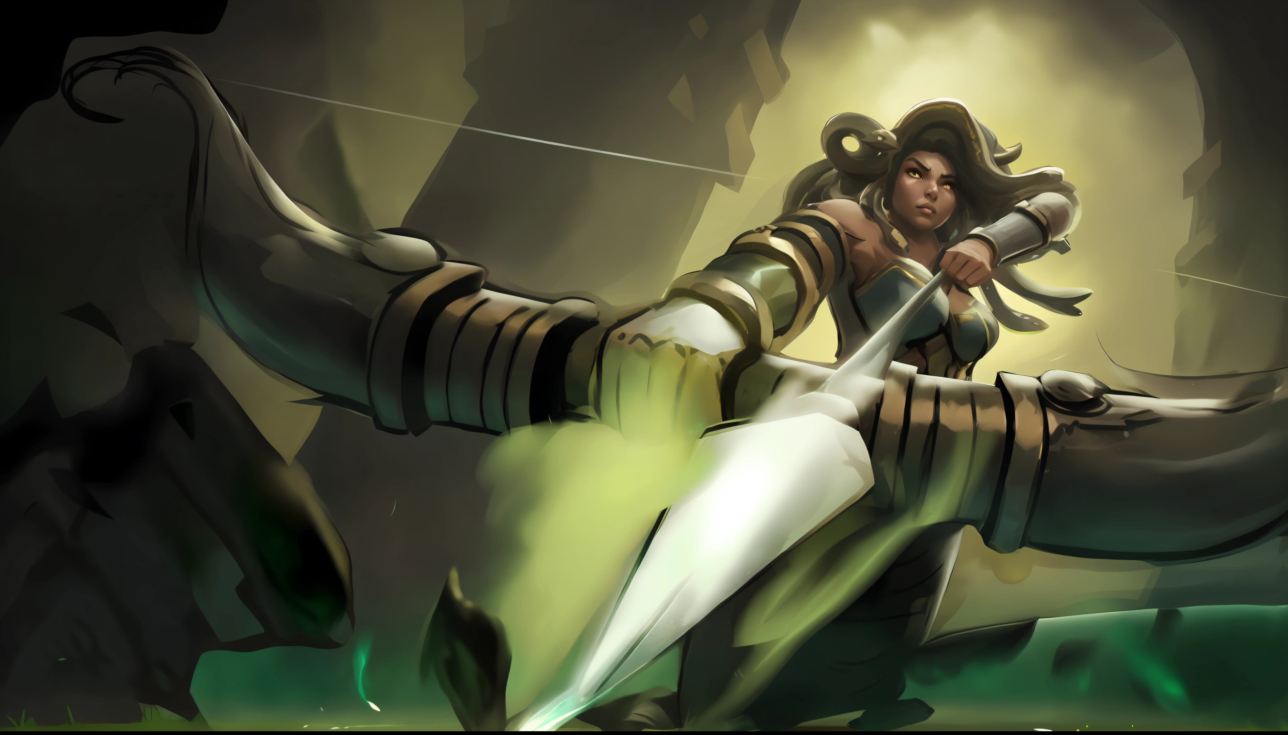 there is a women with a bow on a large animal, zenra taliyah, taliyah, amazing portrait of viego, character splash art, youthful taliyah, iconic character splash art, senna from league of legends, splash art, official splash art, wielding a keris sword, akali, brigitte, lucio as a woman, league of legends style art