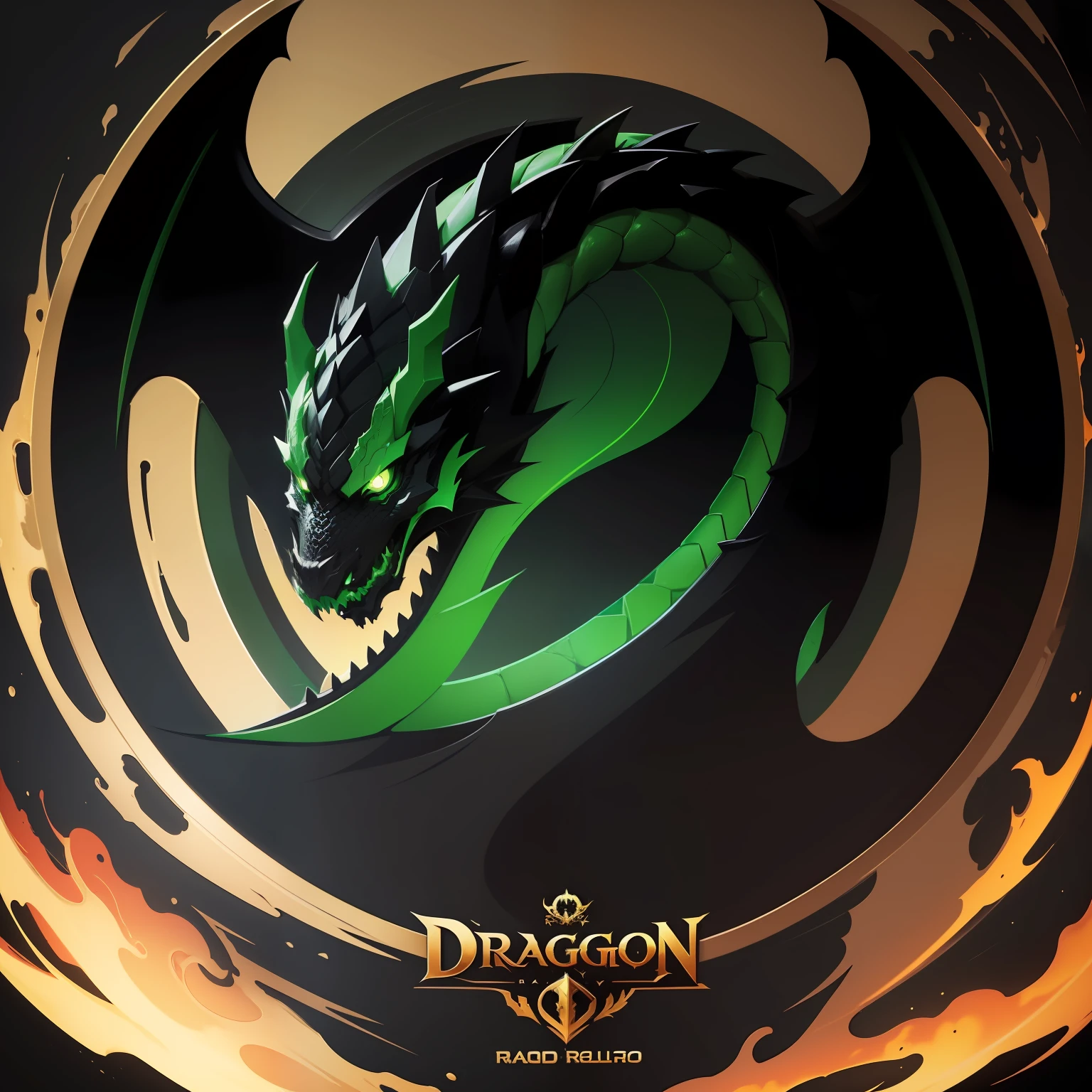 1Dragon(Round logo: 1.5)(Black and Green Dragon: 1.5)(Ultra High Quality,unparalleled masterpiece:1.4)(Realism:1.2),(Realisitc:1.2)(absurdres:1.2)anime style,4k,Extremely perfect pixels,Detailed,A highly detailed,digital art,Flat vector art