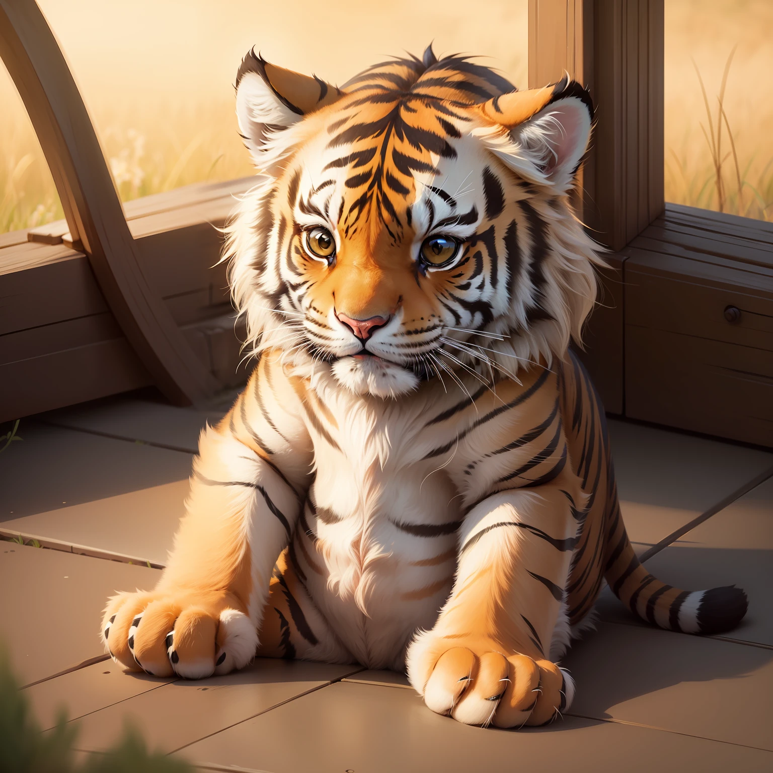 Generate cute little tiger pictures:
1. "Childlike"
2. "Humble and cute"
3. "wildness"
4. "shaggy"
5. "inquisitive"