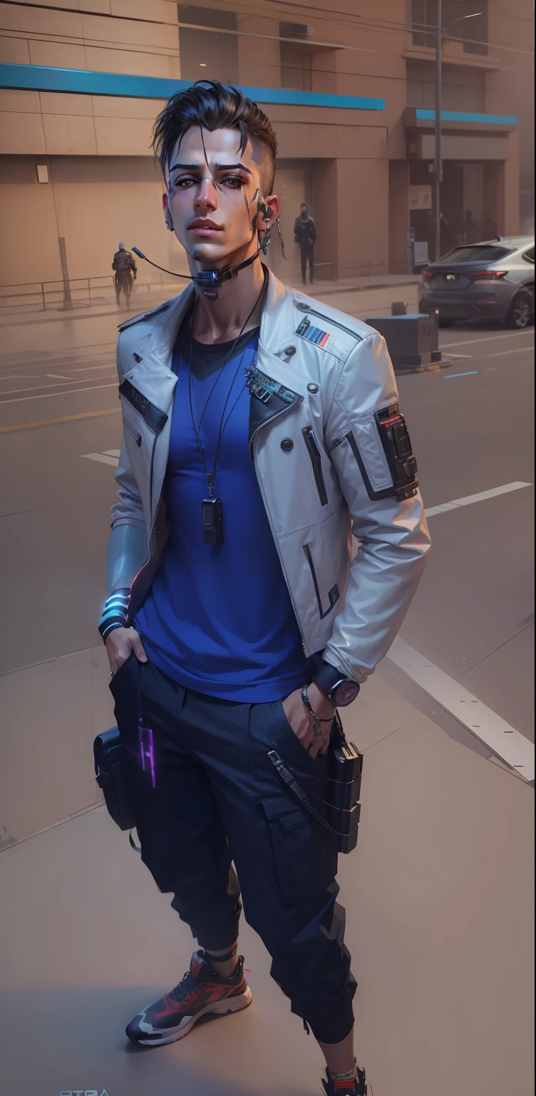 Change background cyberpunk handsome boy, realistic face, 8k, ultra reastic