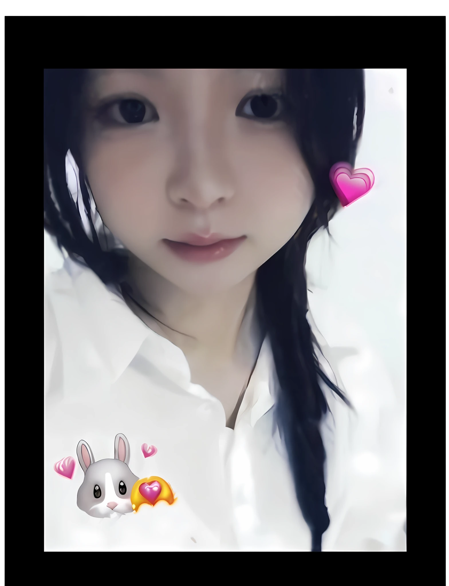 Close-up of a bunny man in a white shirt，xintong chen、ulzzangs、xision wu、1 8 I、wenfei ye、Yan、dang my linh、Lin Qifeng、Ruan cute vtuber、ruan jia beautiful！shaxi、Yun Ling、Li Zixin、By:5。