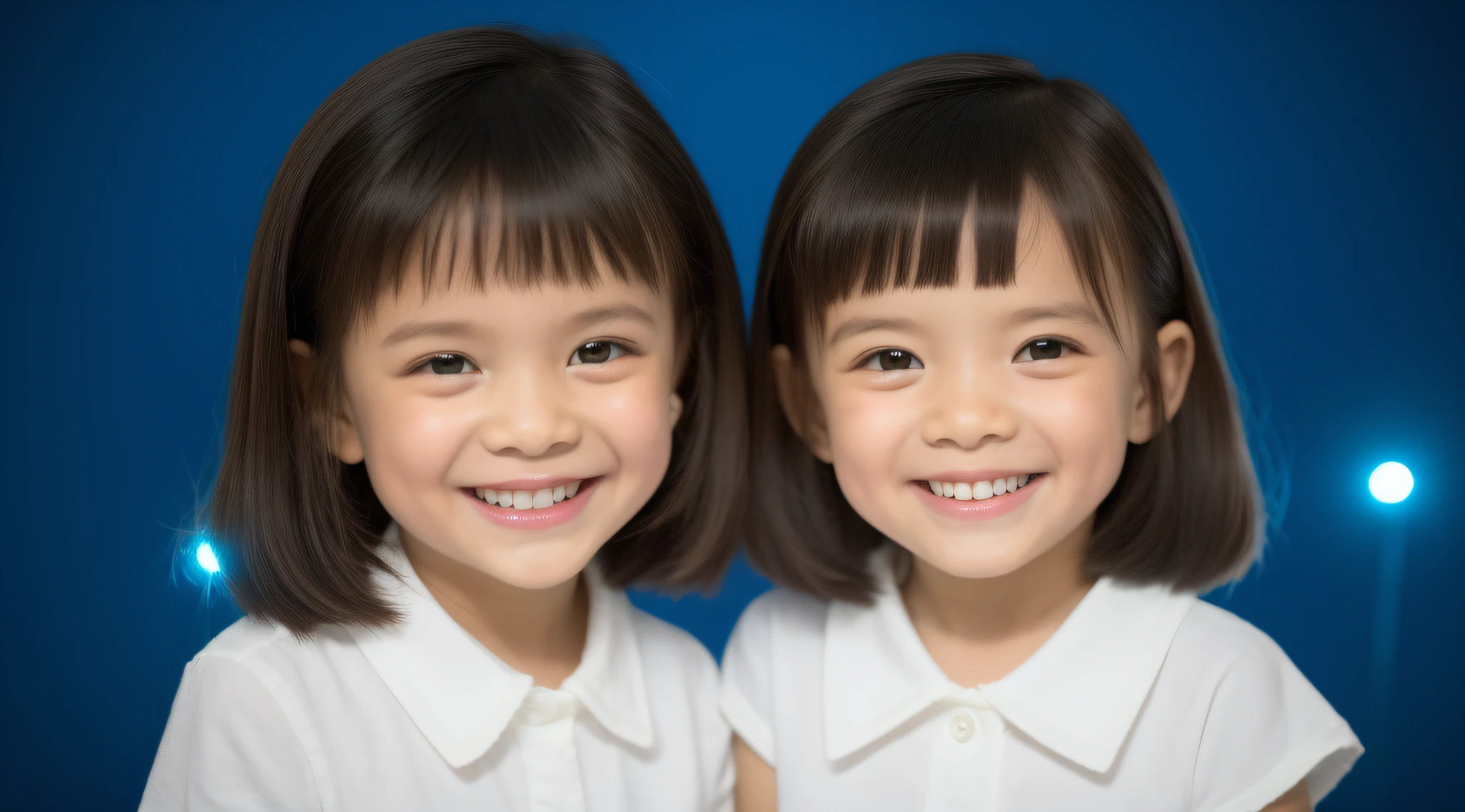 Estilo moderno, fundo branco, children's identification photo, bonito, sorridente, olhos escuros, cabelo curto, gravata borboleta, claro, de alta qualidade, soft Iellow lights in children's hair.