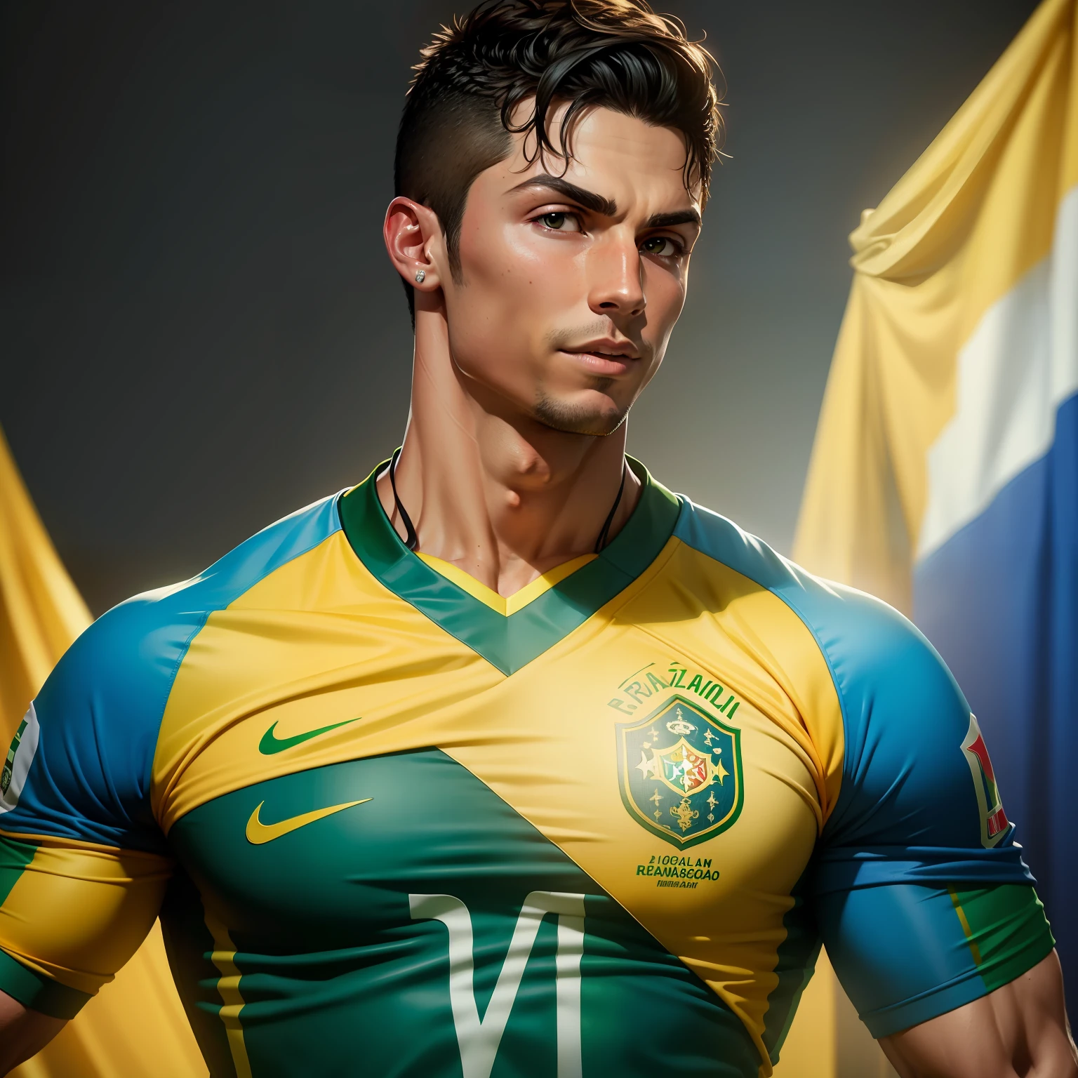 Cristiano Ronaldo with the Brazil shirt