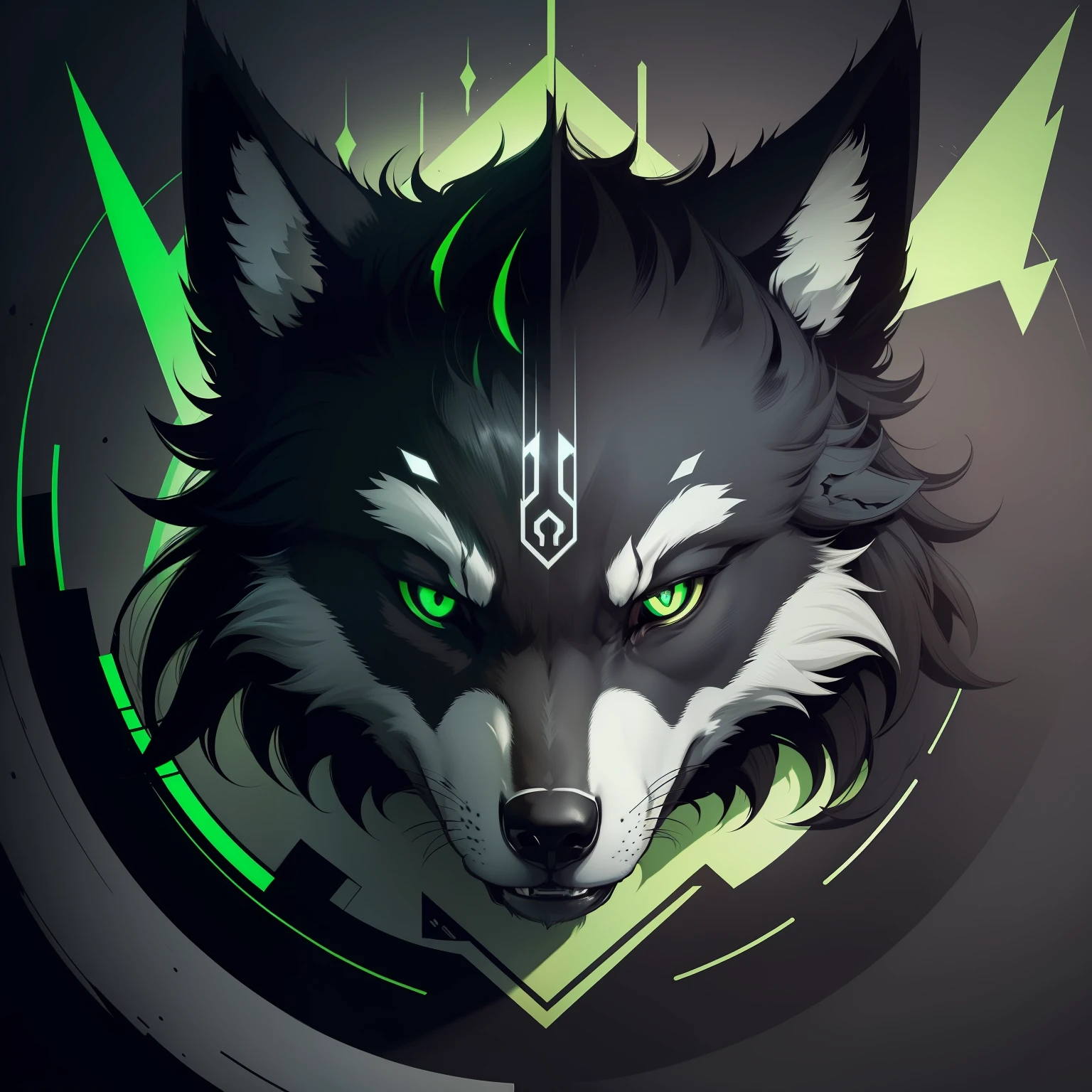 1Wolf (Round logo: 1.5)( Black & green: 1.5)(Ultra High Quality,unparalleled masterpiece:1.4)(Realism:1.2),(Realisitc:1.2)(absurdres:1.2)anime style,4k,Extremely perfect pixels,Detailed,A highly detailed,digital art,Flat vector art