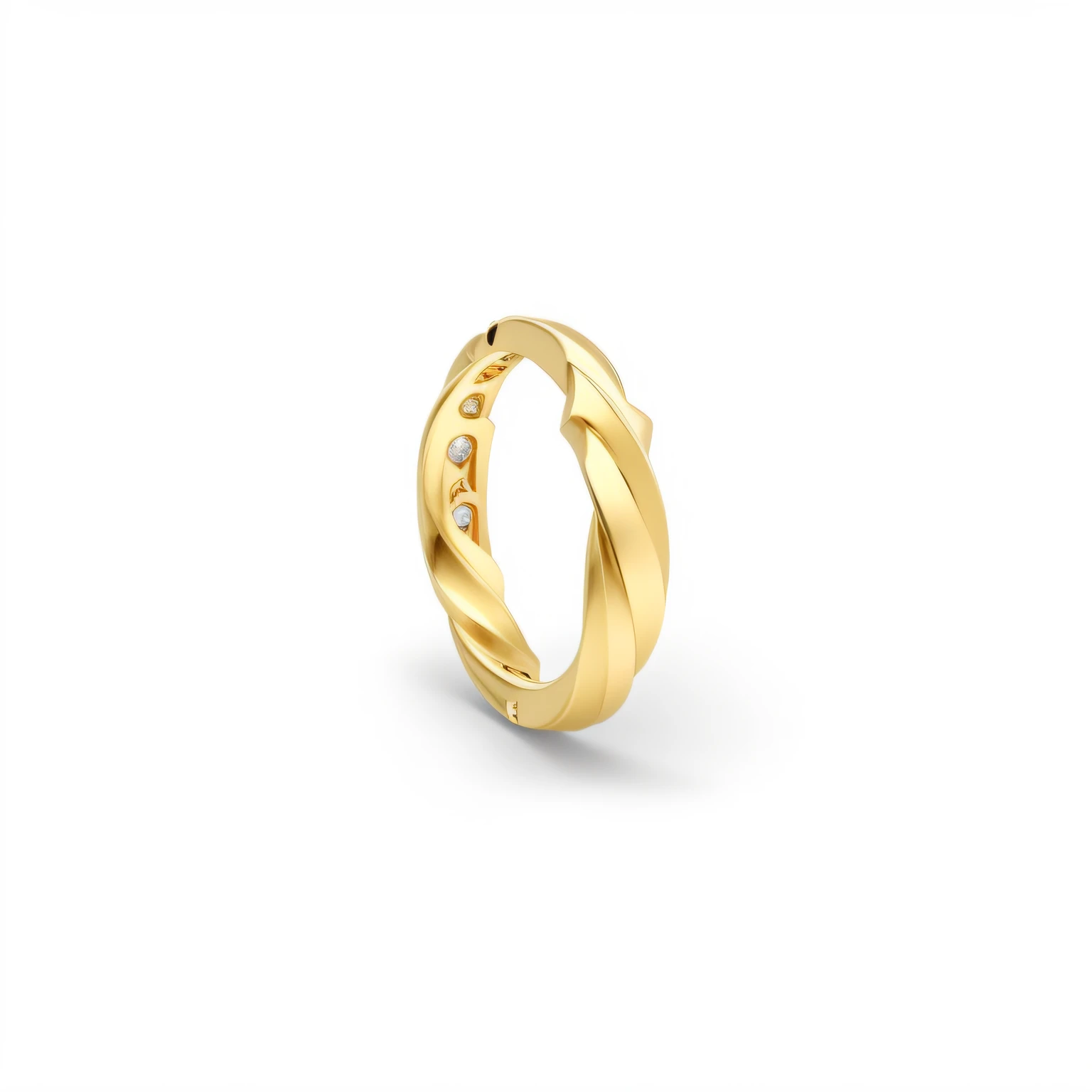 um close up de um anel de ouro com um diamante sobre ele, acabamento em redemoinho estriado dourado, golden circlet, 9k, 9 mil, Brincos de aro de ouro, anel nasal, elder ring, ouro realista, banhado a ouro, em forma de anel de toro, Directed by: Nina Hamnett