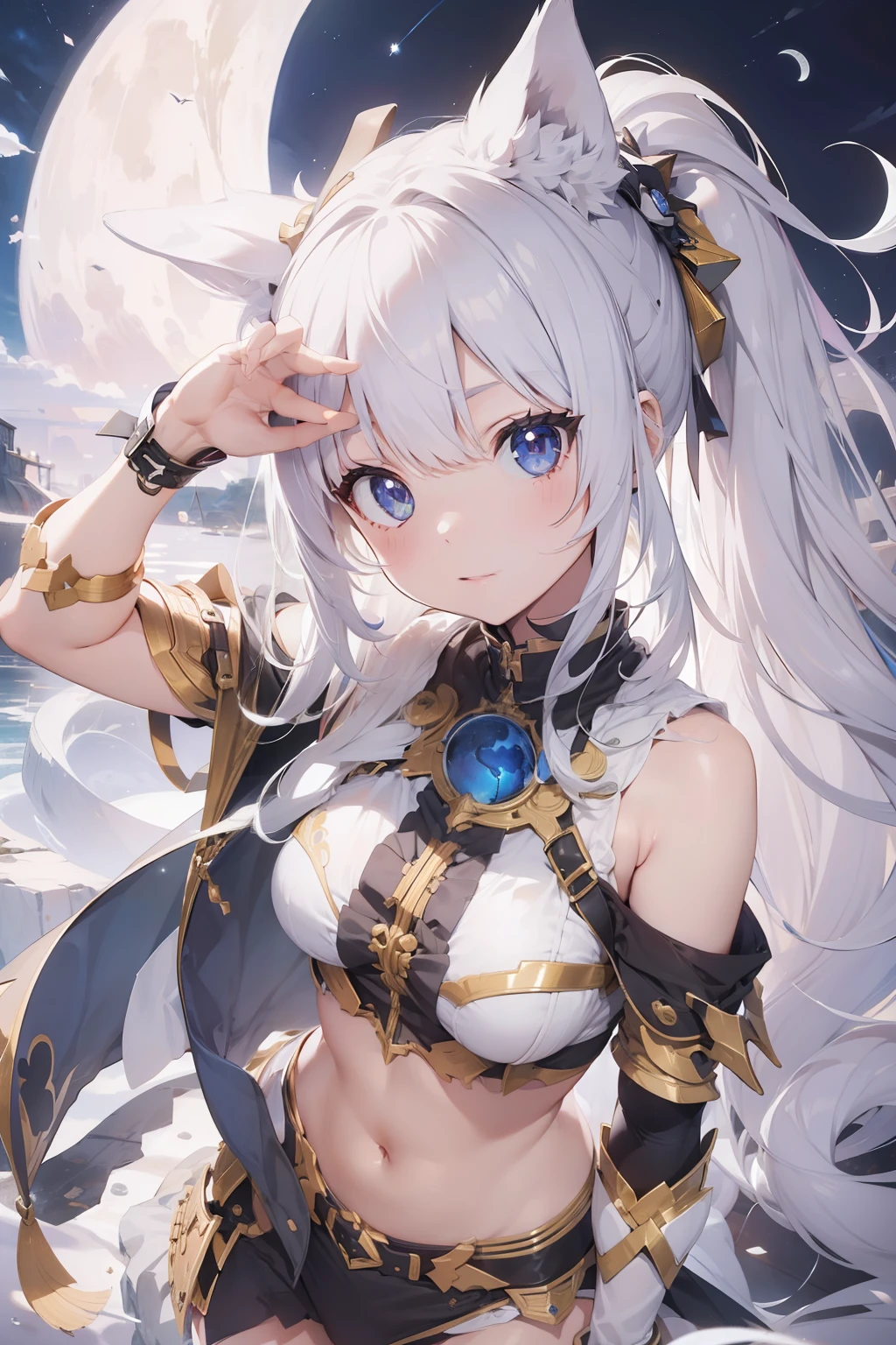 ​masterpiece、hiquality、a moon、Crazy Wolf、Mechanical Armor、Black coloring、Mess around