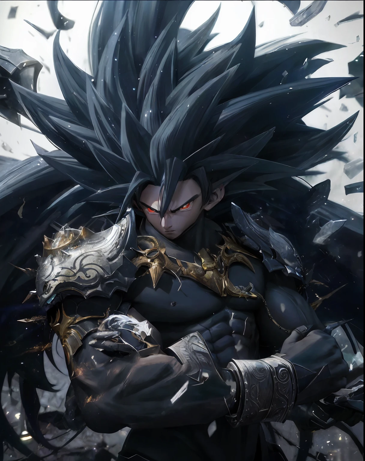 um close up do goku com um traje preto e branco, badass anime 8 k, anime epic artwork, 4 k manga wallpaper, arte detalhada do anime, arte de anime digital detalhada, arte detalhada do anime, Papel de parede anime 4k, Anime Wallaper, intrincado estilo cgi anime ornamentado, arte detalhada do personagem de anime, hd Anime Wallaper, O Deus do Caos, Advanced digital anime art