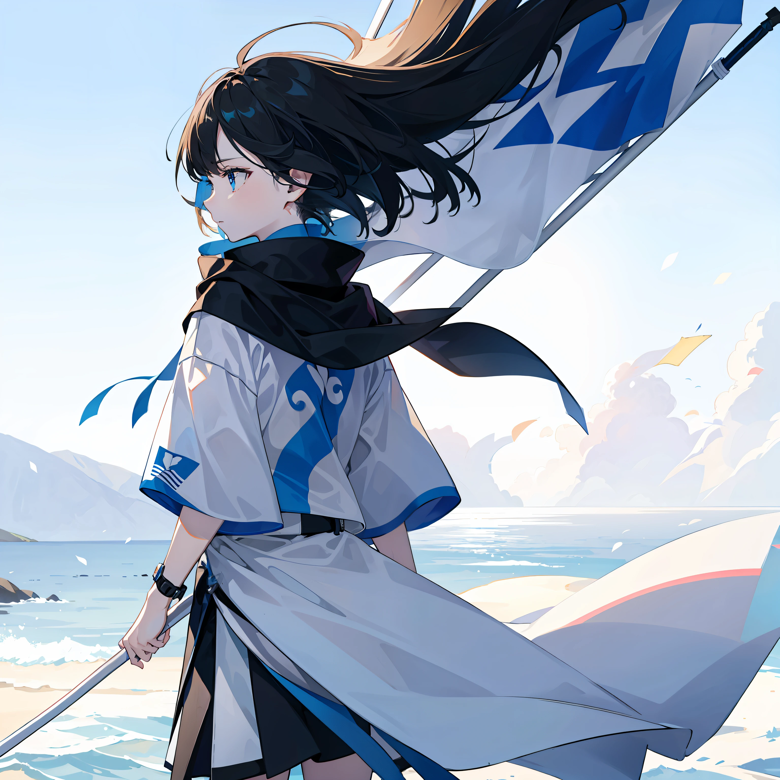 minimalist wind，Text style，Icon flag