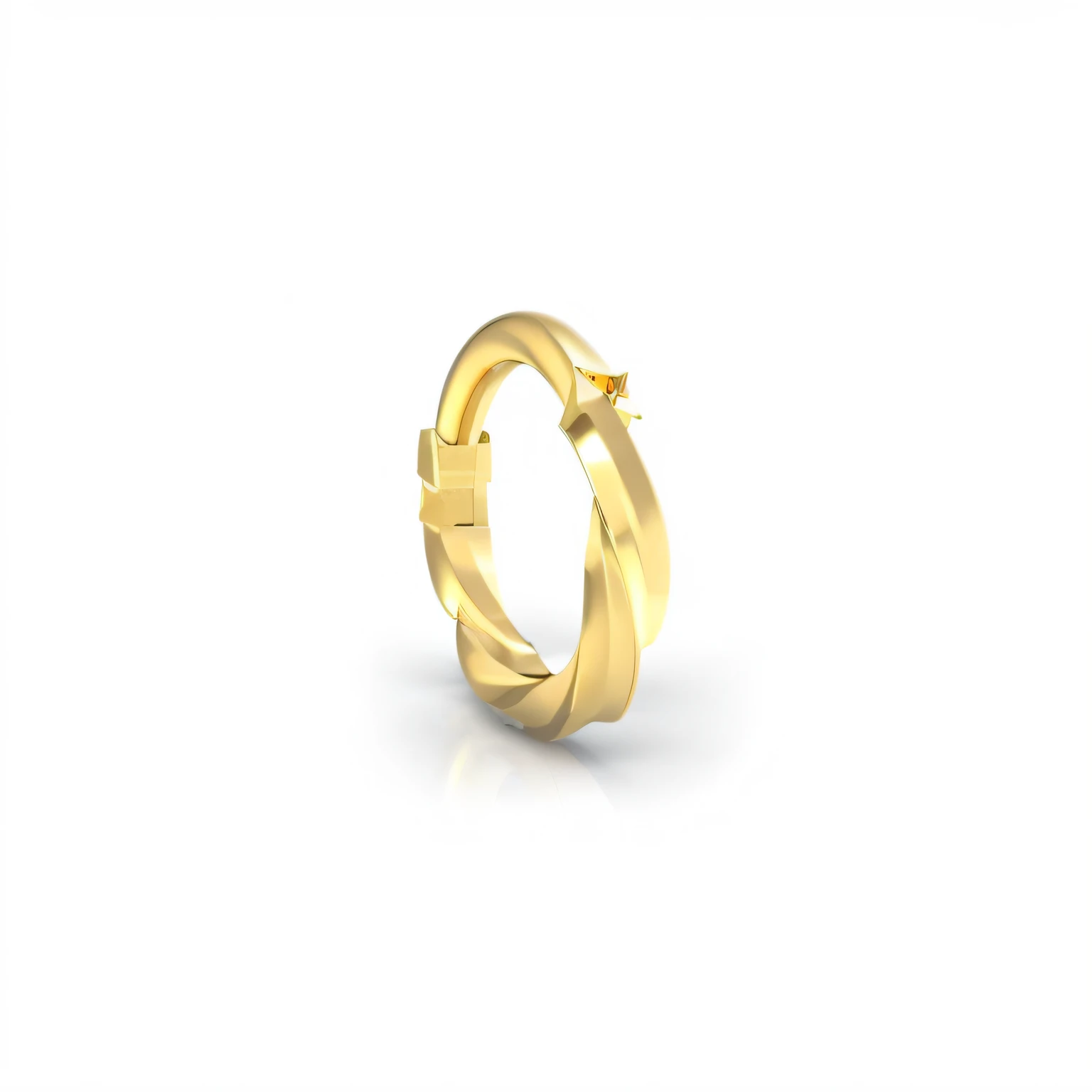 um close up de um anel de ouro com um diamante sobre ele, acabamento em redemoinho estriado dourado, golden circlet, 9k, 9 mil, Brincos de aro de ouro, anel nasal, elder ring, ouro realista, banhado a ouro, em forma de anel de toro