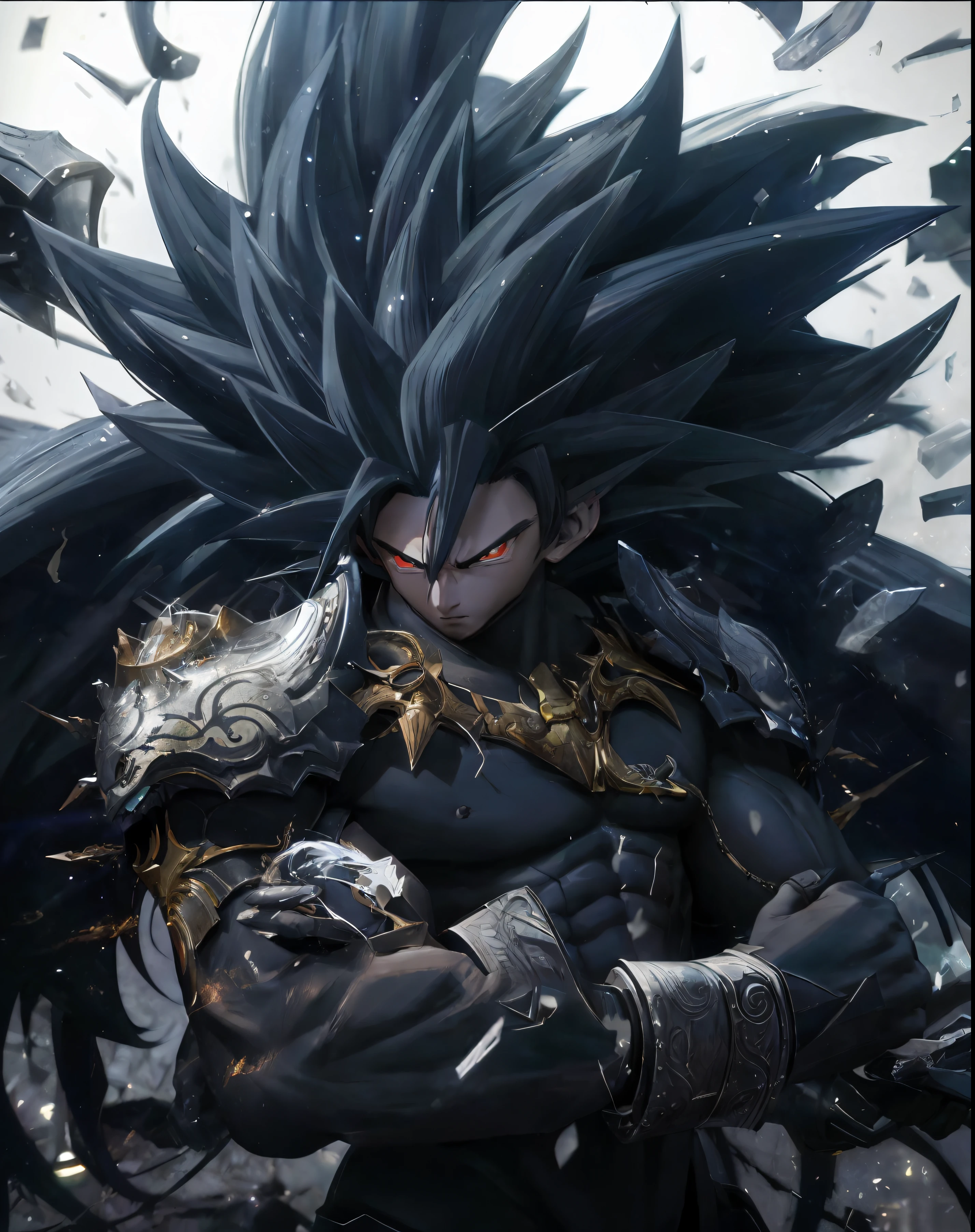 um close up do goku com um traje preto e branco, badass anime 8 k, anime epic artwork, 4 k manga wallpaper, arte detalhada do anime, arte de anime digital detalhada, arte detalhada do anime, Papel de parede anime 4k, Anime Wallaper, intrincado estilo cgi anime ornamentado, arte detalhada do personagem de anime, hd Anime Wallaper, O Deus do Caos, Advanced digital anime art