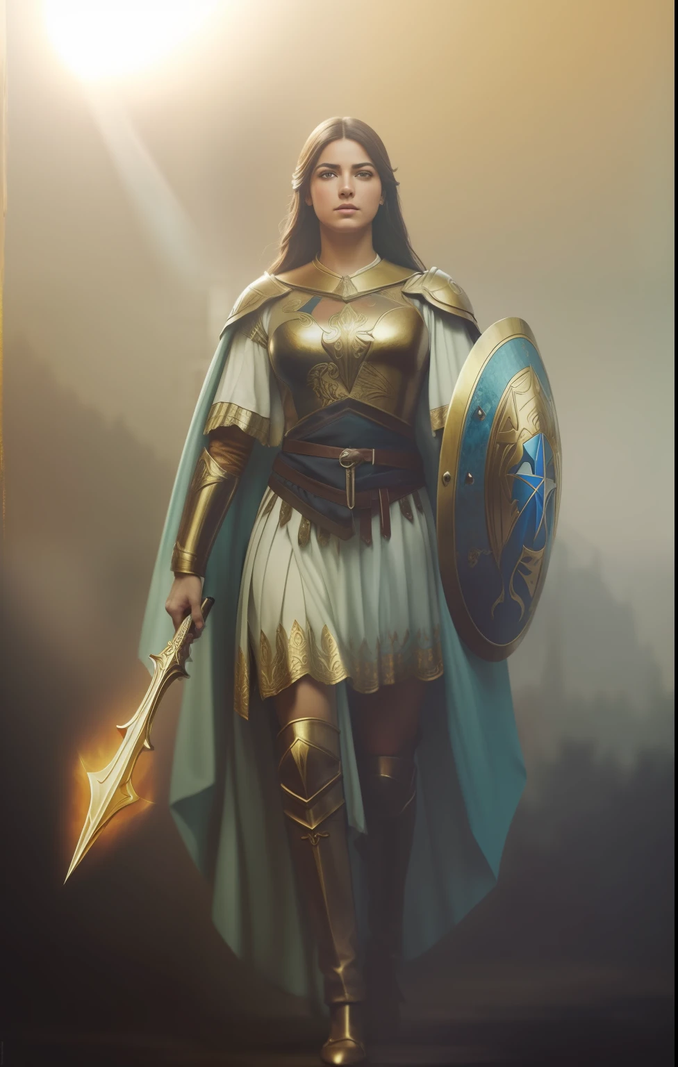 Archangel Michael in medieval warrior costume. con espada y escudo. Joven hombre CAUCASICo. 19 years old. ultra detailed fine art photography, Aura de medianoche, cielo nocturno, Cara hermosa detallada, Dreamy, resplandeciente, retroiluminado, glamur, Mica, sombras, oil on canvas, Pinceladas, Suave, ultra-high def, 8k, Motor Unreal 5, Ultra Sharp Focus, Arte de Alberto Seveso, Artgerm, loish, Sf, Obra maestra de arte intrincada, ominoso, matte paint movie poster, golden ratio, tendencias en CGSociety, intrincado, epopeya, tendencias en Artstation, por artgerm, Altamente detallado, vibrant production cinematic character render ultra high quality model. obra maestra, calidad superior, mejor calidad, arte oficial, beautiful and aesthetic: 1.2), , extremo detallado, colorido, highest detailed, arte oficial, unidad de papel tapiz 8k, ultra detallado, beautiful and aesthetic, hermoso, obra maestra, mejor calidad,