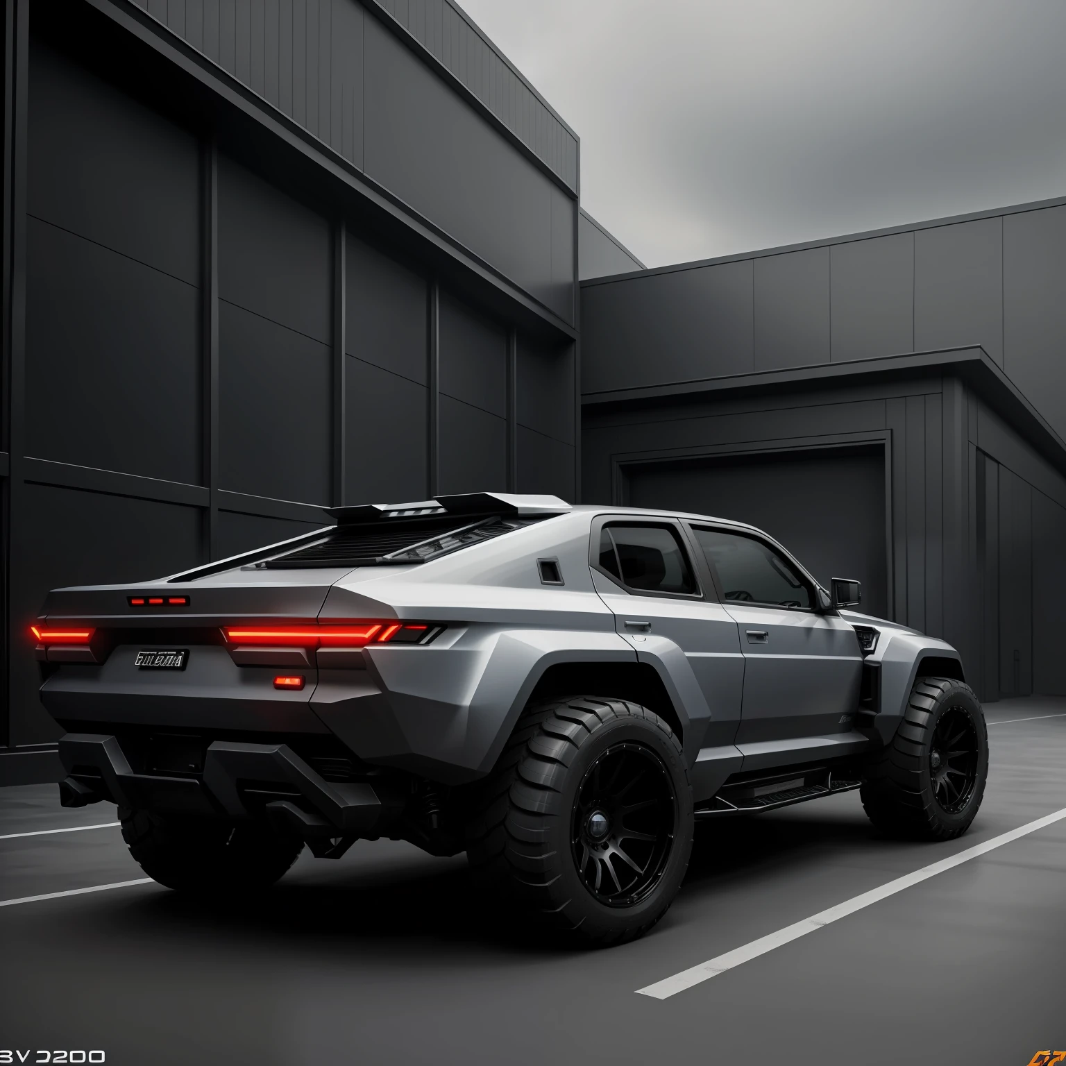 Cyberpunk Truck Armored Heavy SUV