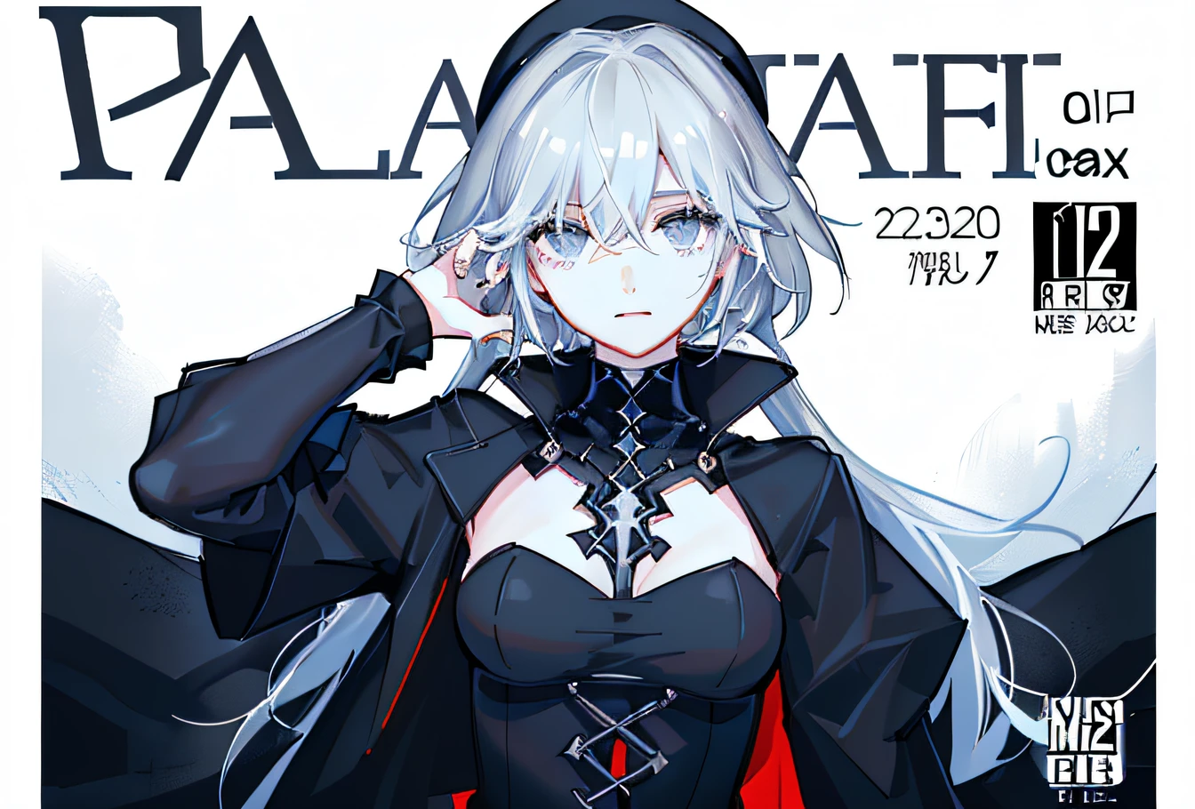 A close-up of a man in a black shirt on the cover of a magazine, pixiv daily ranking, Comic cover style, 2 b, 2b, dark academia, Guviz, black and white manga style, comic cover, Black and white comics, From -e 2, Dar - and 2, 1 7 - year - old anime goth girl