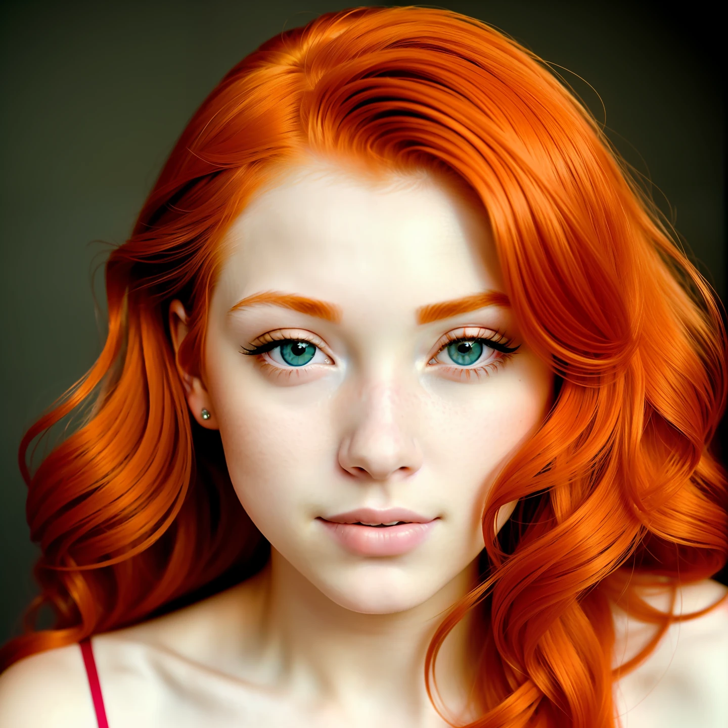 High detail RAW color closeup portrait of 20-year-old pale beautiful woman (()) (((Divertido bonito, redhead,