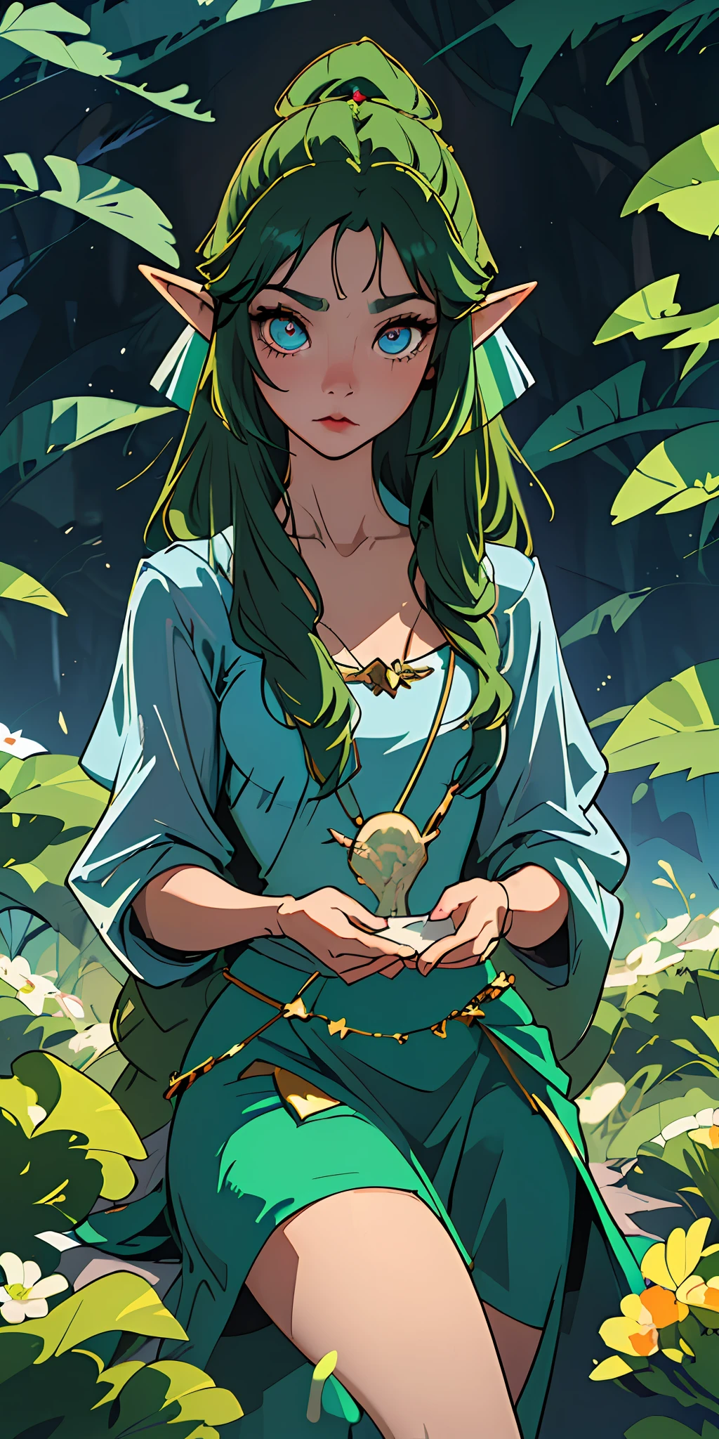 I'm going to create a description for a cute Elf, com bochechas ruborizadas e timidez, de pele escura.

This Elf is a young and adorable creature, com pele escura e brilhante. His eyes are big and luminous, com uma cor dourada que brilha na luz do sol. Ela tem cabelos castanhos claros, which are long and tangled. His appearance is a little wild and misaligned, But that only makes her more charming.

The Elf has pointy ears that stick out on her head, e bochechas ruborizadas que a fazem parecer ainda mais fofa. She is shy and reserved, often hiding your face behind your hair. Ela usa um vestido verde esmeralda, with golden details and a flowing skirt. The dress is simple, mas elegante, and adds a touch of sophistication to your appearance.

The Elf is a magical and mysterious being, que habita as florestas e as montanhas. She's smart and cunning, capaz de se mover silenciosamente pela natureza e se camuflar entre as folhas. She is kind and compassionate, e muitas vezes ajuda aqueles que precisam de sua ajuda.

The image of the Elf is a representation of a magical and enchanting being, that combines the beauty of nature with the elegance of a mystical creature. She is a complex and fascinating character, that captivates the attention of all who see it. This description can be used to create an illustration or character in a game or comic book.