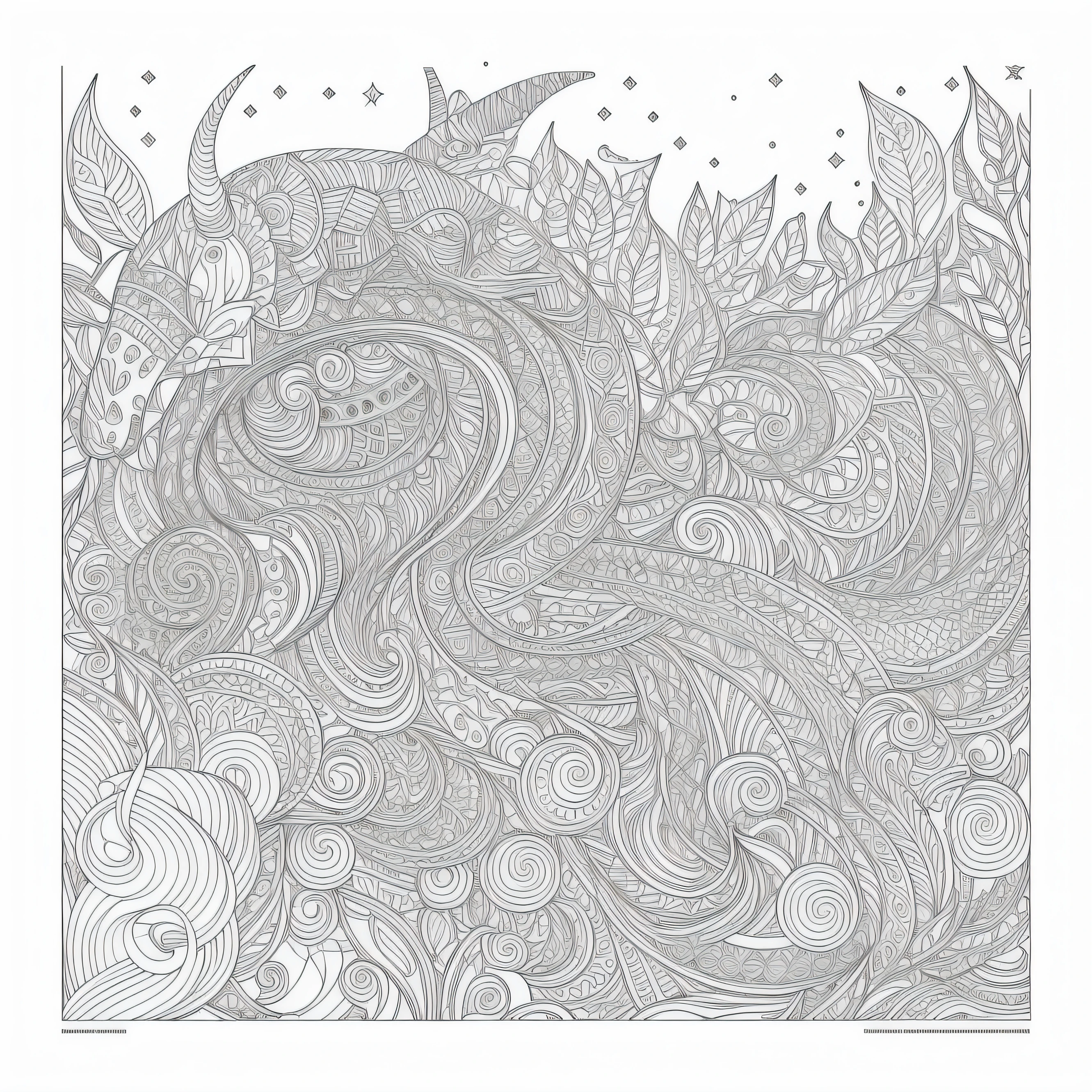 Dibujo de libro para colorear de alto detalle, Think black lines, fondo blanco, 1-bit line art coloring book, solo dibujar rutinas, crespo, Contornos gruesos, Usa toda la pantalla, Arte rutinas, story book illustration, mujer unicornio,un solo cuerno, sexy, obra maestra, estando en el bosque,divirtiendose