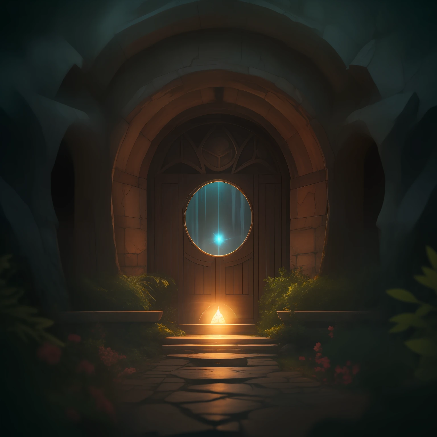A mysterious portal, with a glowing light emanating from within, beckoning a traveler to explore the past.
