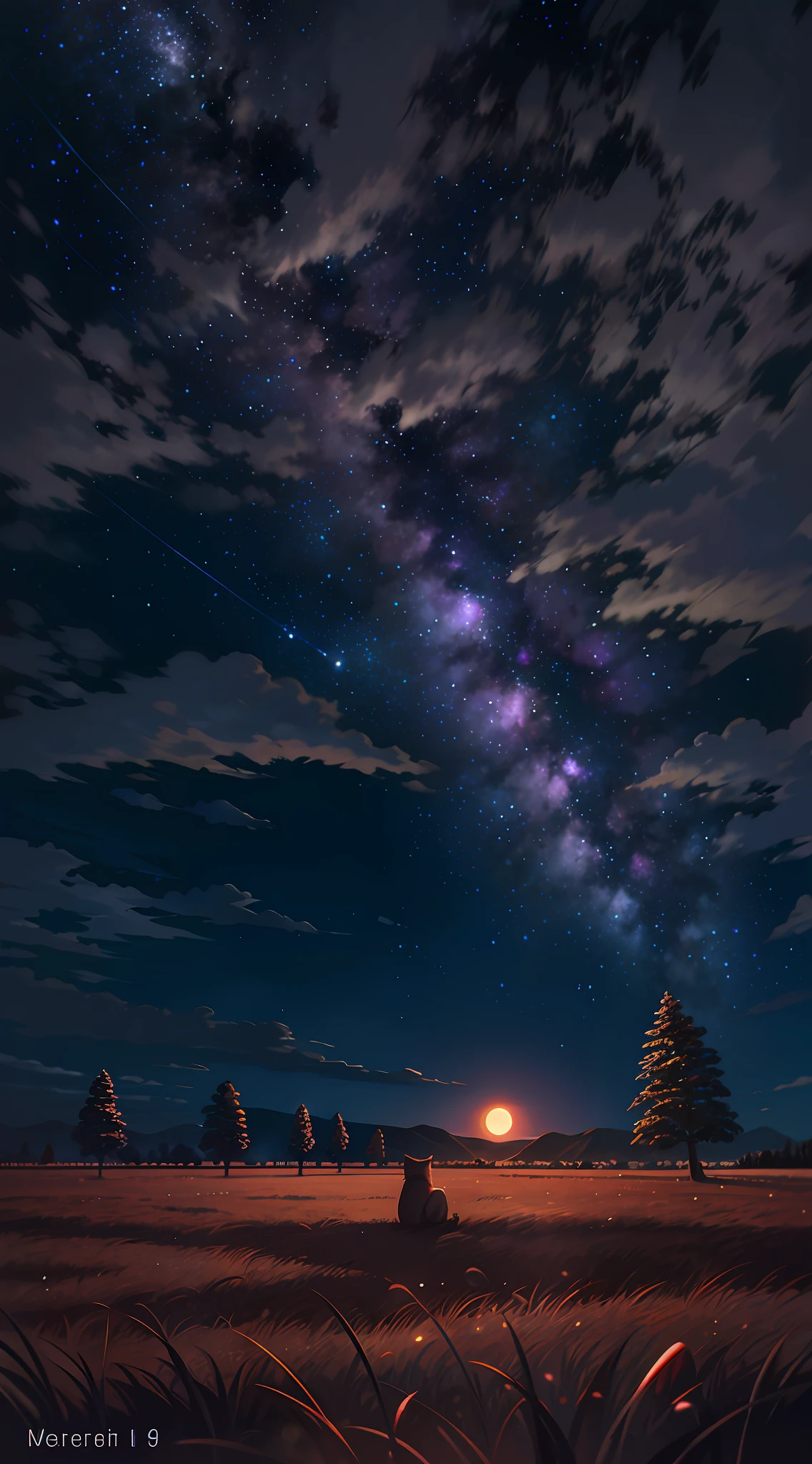 Starry sky with bonfire and full moon, Starry Sky 8 K, Night sky; 8K, Starry sky, moonlit starry sky environment, Beautiful night sky, Cosmos Sky. By Makoto Shinkai, starrysky, Anime background art, cosmos sem fim no fundo, night under the starry sky, 4K anime wallpaper, Anime art wallpaper 4 K