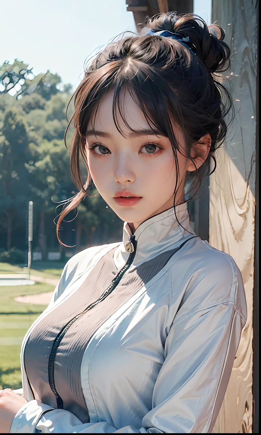 (1girl:1.3)、独奏、__body-parts__、Official Art、unity 8k wall paper、ultra-detailliert、Beautifully Aesthetic、Beautiful fece、masterpiece、top-quality、Fantastic atmosphere、Calm palette、Calm mood、Soft Shading、tennis coat、Tennis Wear、facial close-up