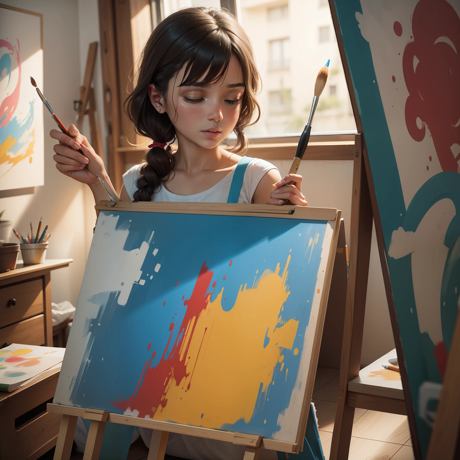 Artista pintando