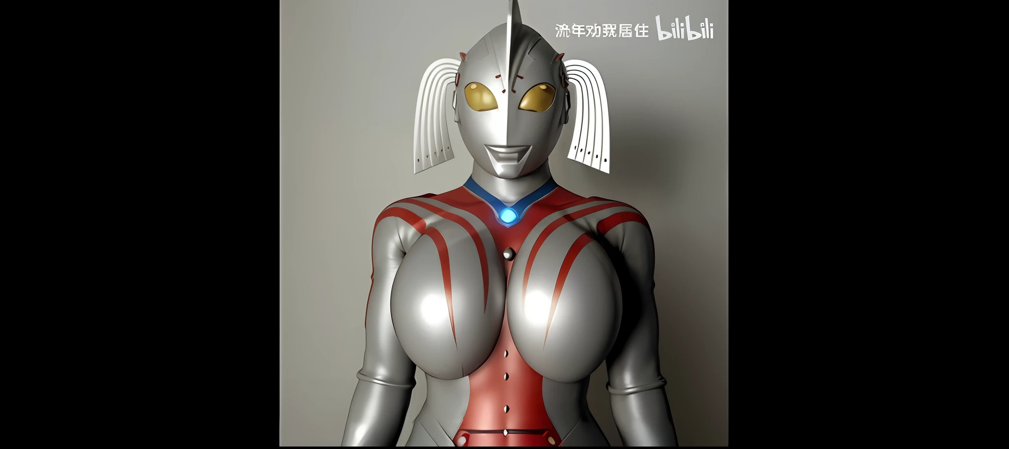 Close-up of a woman dressed in silver and red, gynoid body, gynoid cyborg body, biblical female android, anime robotic mixed with organic, Fully robotic!! cat woman, Biomechanical OPPAI, japanese cgi, ultra detailed female android, Ultraman, perfect anime cyborg woman, Humanoid woman, Fully robotic!! Girl, simple futurist cyborg empress