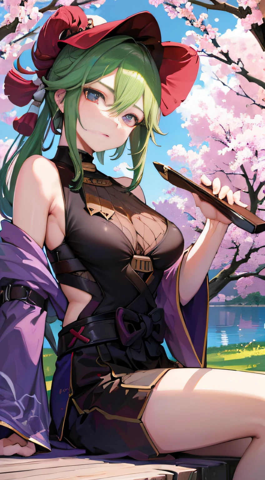 (NSTDA.:1.2), (10, beste-Qualit, master-piece: 1.4), ultra-high resolution,to change, (lifelike, photorealistic portrait: 1.48), 20 age, Cute Girl, Famous Japanese actors, beautiful clear eyes, G Cup Big Breasts, Head tilt., cowboy shot, from the side, looking at the audience, expressionless, Beautiful lake, Zeiss 150mm F/ 2.8 Hasselblad, Beautiful cherry blossom forest, Whole body, foot, Ultra-Wide Angle, The backyard is a beautiful sea................................................... ,
