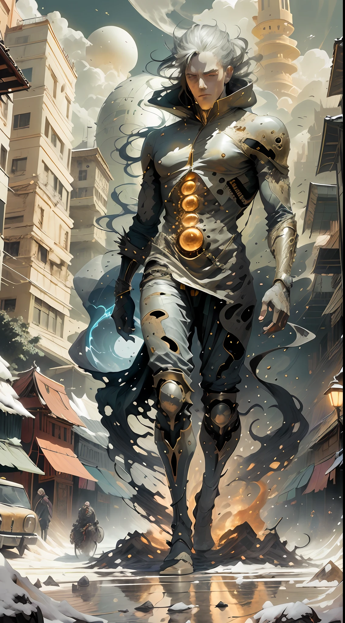 the(MIDJOURNY-v5 style) "GHOST RIDER" with his bike, he standing in the "myanmar yangon street market", ancient "hell king" style, "GHOST RIDER" full body is shining with "blue thunder-bolt electric flame", midjourny-v5.0 "MYANMAR YANGON STREET MARKET" style, dress are full of hell armor with aqua 4D arabesque desing, ("MARVEL UNIVERSE") design, DUO tone color, "MYANMAR YANGON" CITY "DOWNTOWN" background, ghotic, 4d illustrated ( HELL bike) design, post of "MYANMAR" world, futuristic city, "FUTURE" building and street style, shiny great colors,prosperous buildings, breathtaking architectural designs, luxurious constructions, highly massive detailed, perfect position, stunning progressive architecture, flawless world, subsurface scattering, flawless buildings, beyond imagination, 8K, global illumination, god rays, "MYANMAR YANGON CITY world in the style of Studio Ghibli, future city scape style, ("BO GYOKE MARKET" )is cinematic colors, trading on artstation, strong and majestic 32k, 4D Illustrator digital painting, volumateric lighting, character style, futurepunk aesthetic, "maximum focused on the character", 8k resolution, 32k rendering, using Cinema 4D, trending anime artwork, very strong demonpunk( GHOST RIDER ) design, digital epic artwork, shot with SONY(A7RV)FE 80mm F/5.8,viktor antonov concept art, dressed as a ((HELL KING)), official character art, technomancer, character artwork, stunning character art, ultra realistic, 32k, ,luxurious cinematic colour quality, unique and mesmerizing building look, tranding on artstation,(magnificent 4d arabesque art), ostentatious detailed future YANGON city. 32K,4D,64-bit,pixar c4d, (extremely detailed CG unity 8k ), (masterpiece), (best quality:1.2), (highres), (illustration:1.1), (cinematic light:1.1), finely detailed, intricate details, (best illustration), 8k resolution, intricate details, best quality, realistic, ultra-detailed, best illumination, best shadow, ultra-HD, cryengine, ultra hd, (detailed reflection),