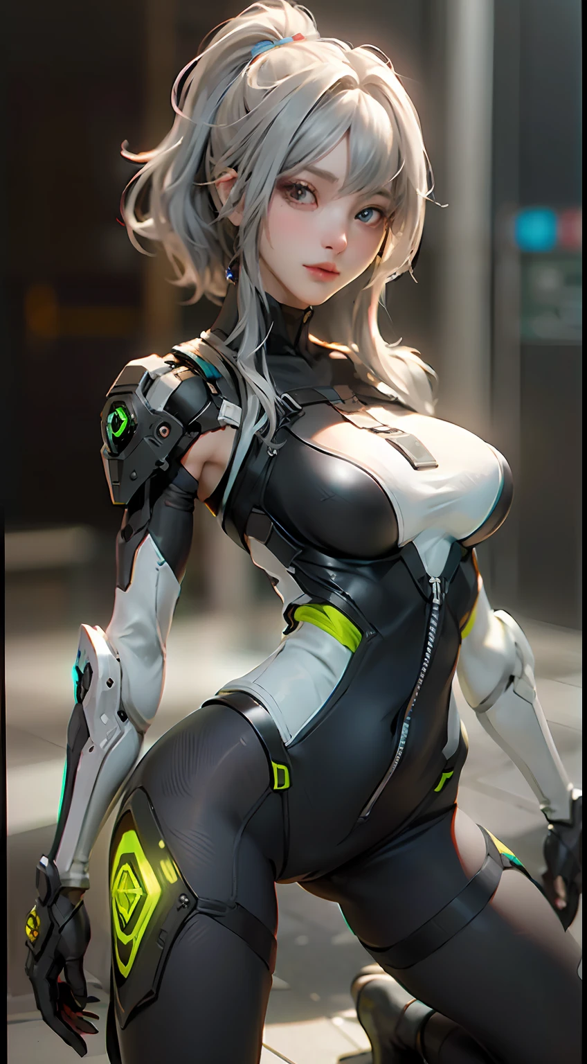 ((Best quality)), ((masterpiece)), (detailed:1.4), 3D, an image of a beautiful cyberpunk female,HDR (High Dynamic Range),Ray Tracing,NVIDIA RTX,Super-Resolution,Unreal 5,Subsurface scattering,PBR Texturing,Post-processing,Anisotropic Filtering,Depth-of-field,Maximum clarity and sharpness,Multi-layered textures,Albedo and Specular maps,Surface shading,Accurate simulation of light-material interaction,Perfect proportions,Octane Render,Two-tone lighting,Wide aperture,Low ISO,White balance,Rule of thirds,8K RAW,