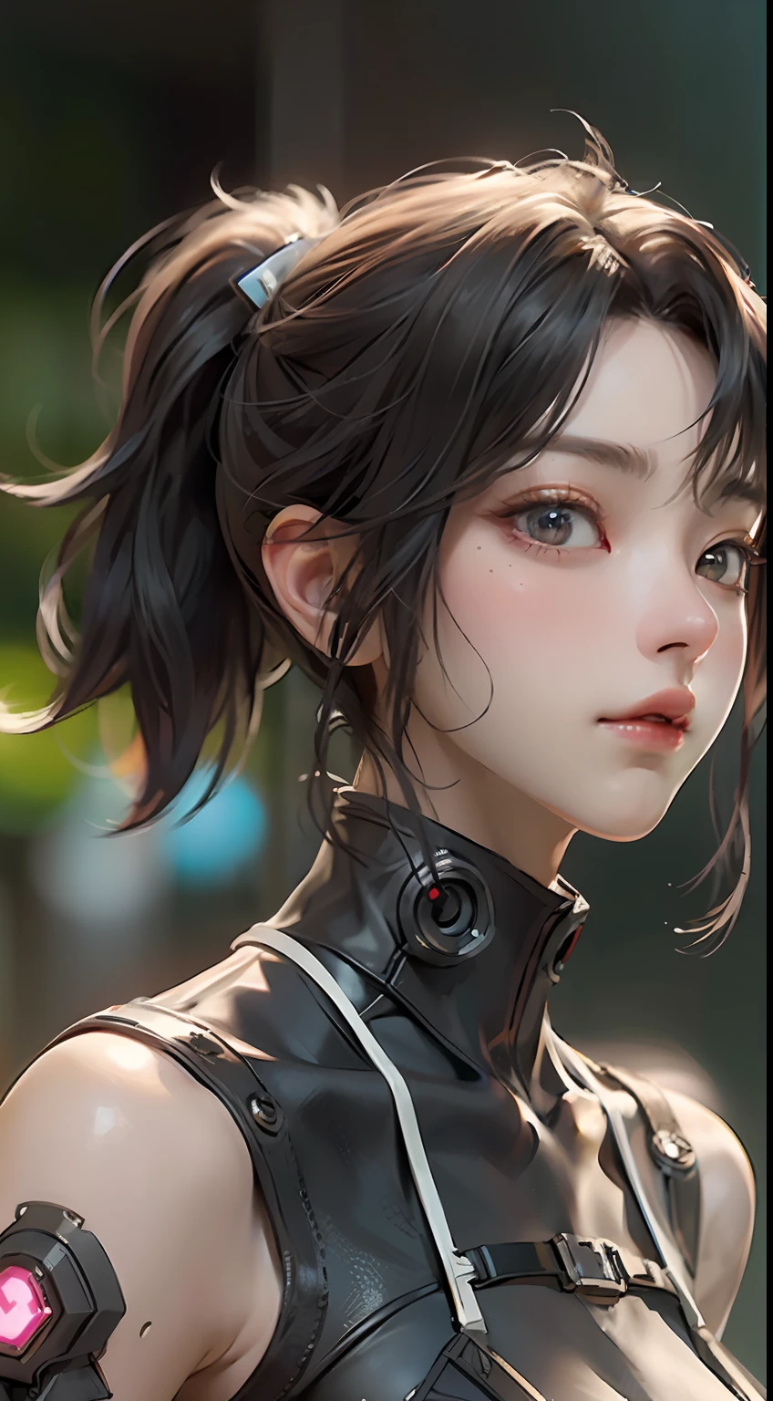 ((Best quality)), ((masterpiece)), (detailed:1.4), 3D, an image of a beautiful cyberpunk female,HDR (High Dynamic Range),Ray Tracing,NVIDIA RTX,Super-Resolution,Unreal 5,Subsurface scattering,PBR Texturing,Post-processing,Anisotropic Filtering,Depth-of-field,Maximum clarity and sharpness,Multi-layered textures,Albedo and Specular maps,Surface shading,Accurate simulation of light-material interaction,Perfect proportions,Octane Render,Two-tone lighting,Wide aperture,Low ISO,White balance,Rule of thirds,8K RAW,