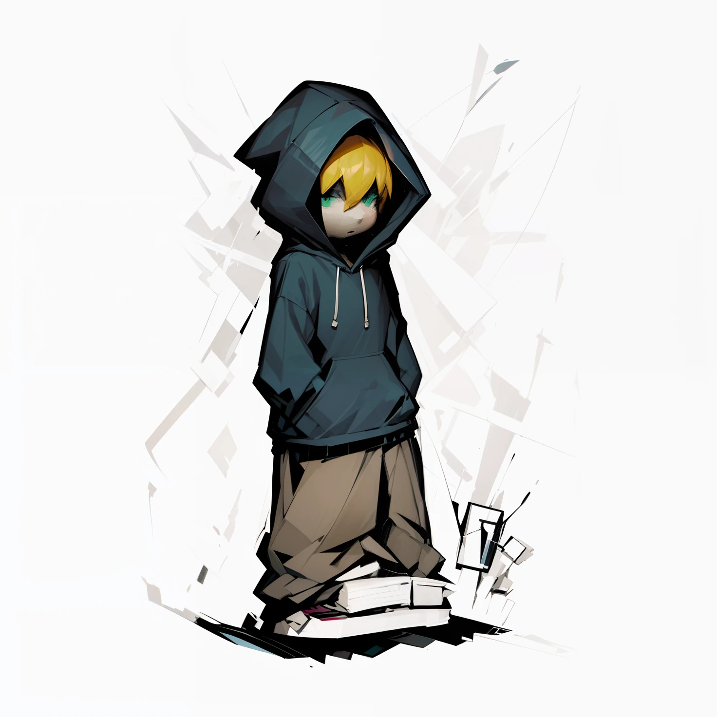 desenho dos desenhos animados de uma pessoa com capuz em um skate, com capuz, estilo de arte desconhecido, sketchy artstyle, usando um capuz, em um capuz, usando um capuz, wearing a hoodie and sweatpants, usando capuz, arte dos desenhos animados, cabrito, em um moletom preto, estilo de desenho animado simples, colorful sketch, usando um capuz escuro, vestido capuz preto
