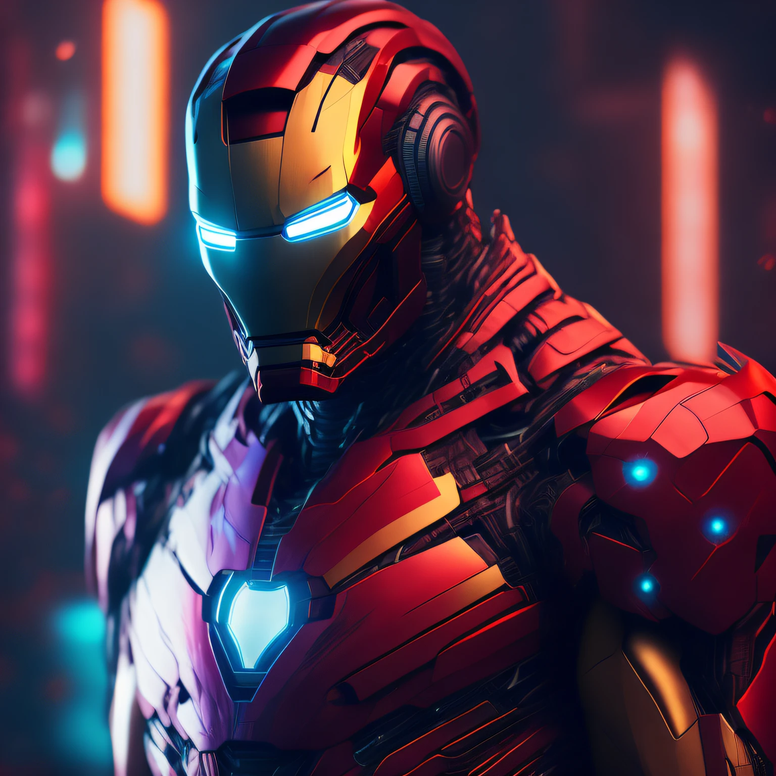 Iron Man, Cyberpunk, 8k.
