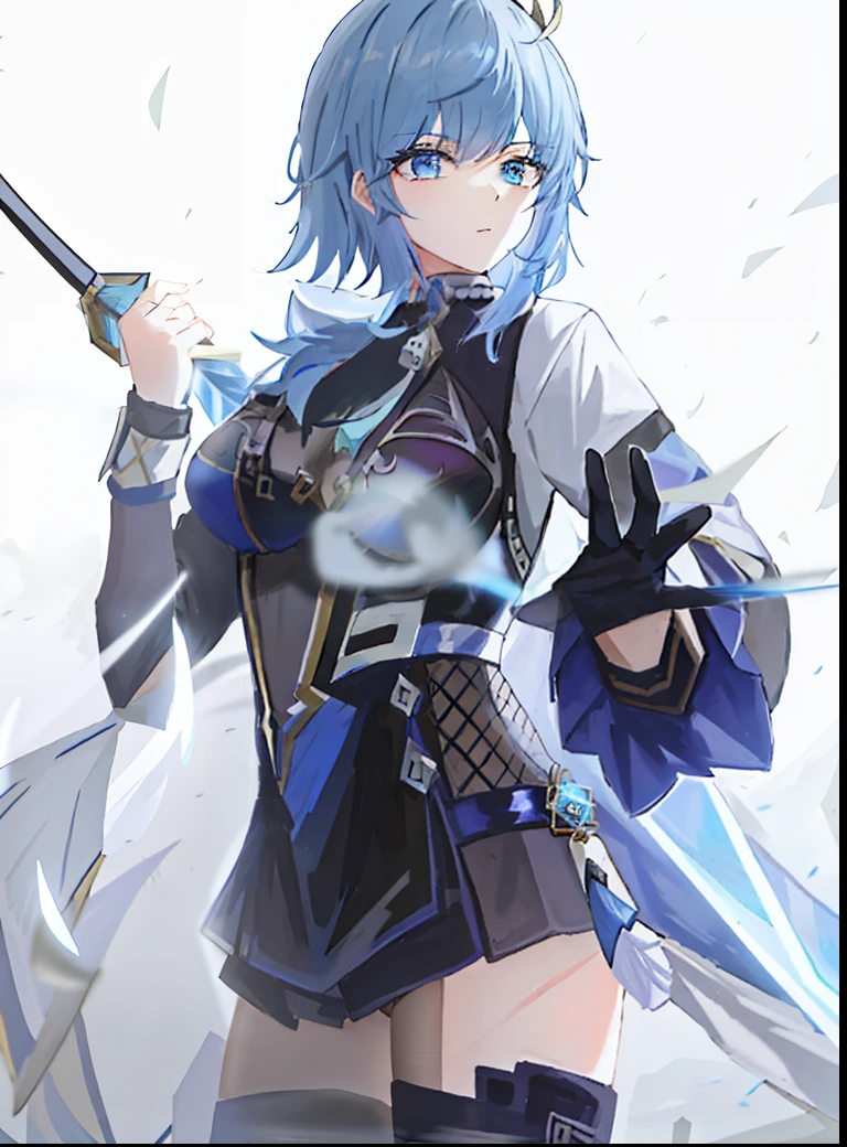 anime girl with blue hair and black outfit holding a sword, From the night of the ark, Keqing from Genshin Impact, Ayaka Genshin impact, Genshin impact's character, arknight, Genshin, pale blue armor, ayaka game genshin impact, fus rei, Genshin Impact, zhongli from genshin impact, Genshin Impact style, Ashe