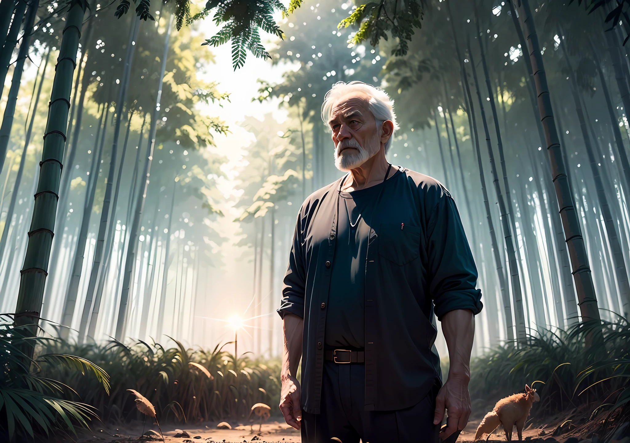 A wise-looking and successful old man stands in the middle of a bamboo forest. The sun shines in the blue sky, iluminando o campo com uma luz suave e acolhedora. The scene is isolated, criando um ambiente tranquilo e sereno. no centro da imagem, The old man holds a small bamboo seed in his wrinkled hand. The seed is the focal point of the scene, with hyper-realistic details and stunning cinematic quality. O bokeh suave ao redor da semente cria um efeito surreal, como se a natureza estivesse vibrando em torno dela. Os raios de sol atravessam as copas dos bambus, criando um jogo de luz e sombra espetacular. Ray tracing is applied to further improve light quality, resultando em reflexos sutis e realistas nas folhas e nos caules dos bambus. Apesar da surrealidade da cena, The environment preserves its natural essence. o Velho, in his state of contemplation, representa sabedoria e sucesso. Ele parece conectado ao poder da semente de bambu, symbolizing the potential for growth and renewal it possesses. This prompt is a detailed and specific description, com elementos de surrealismo, Cinematography and High Definition. Usando esses recursos, The goal is to create a visually impactful and intriguing image, able to convey a sense of mystery and deep meaning.
SeaArt Robot
Txt2Img
06:29:21
A wise-looking and successful old man stands in the middle of a bamboo forest. The sun shines in the blue sky, iluminando o campo com uma luz suave e acolhedora. The scene is isolated, criando um ambiente tranquilo e sereno. no centro da imagem, The old man holds a small bamboo seed in his wrinkled hand. The seed is the focal point of the scene, with hyper-realistic details and stunning cinematic quality. O bokeh suave ao redor da semente cria um efeito surreal, como se a natureza estivesse vibrando em torno dela. Os raios de sol atravessam as copas dos bambus, criando um jogo de luz e sombra espeta --auto