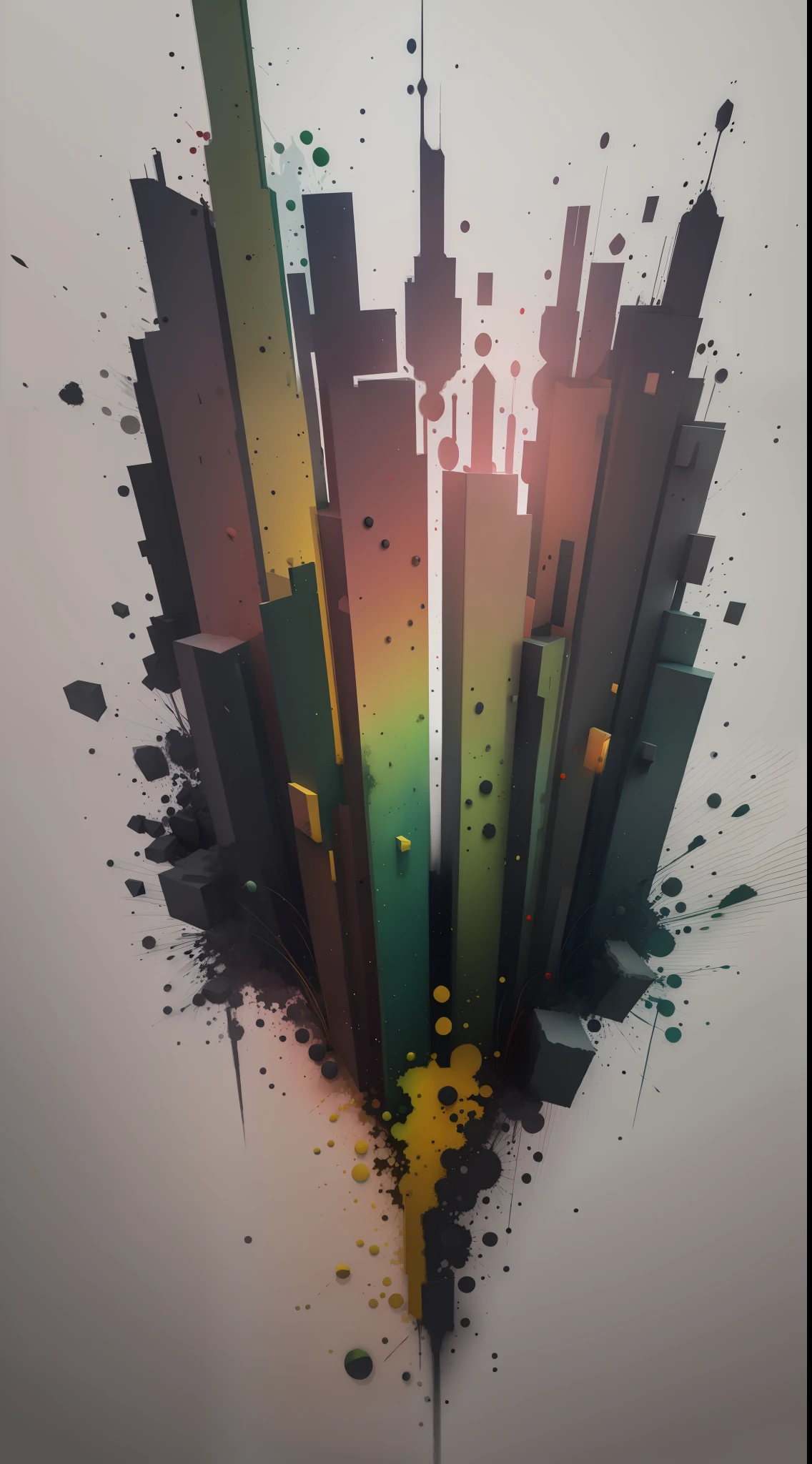 3d watercolor abstract,dark background,high resolution,high quality,red and green