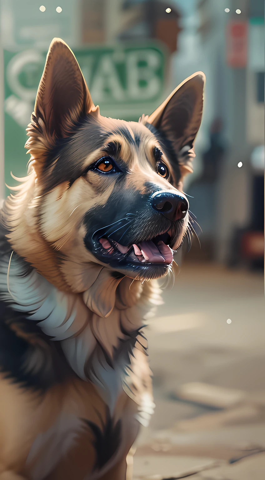 criar um post no Instagram para promover meu pet shop. Use happy German Shepherd
