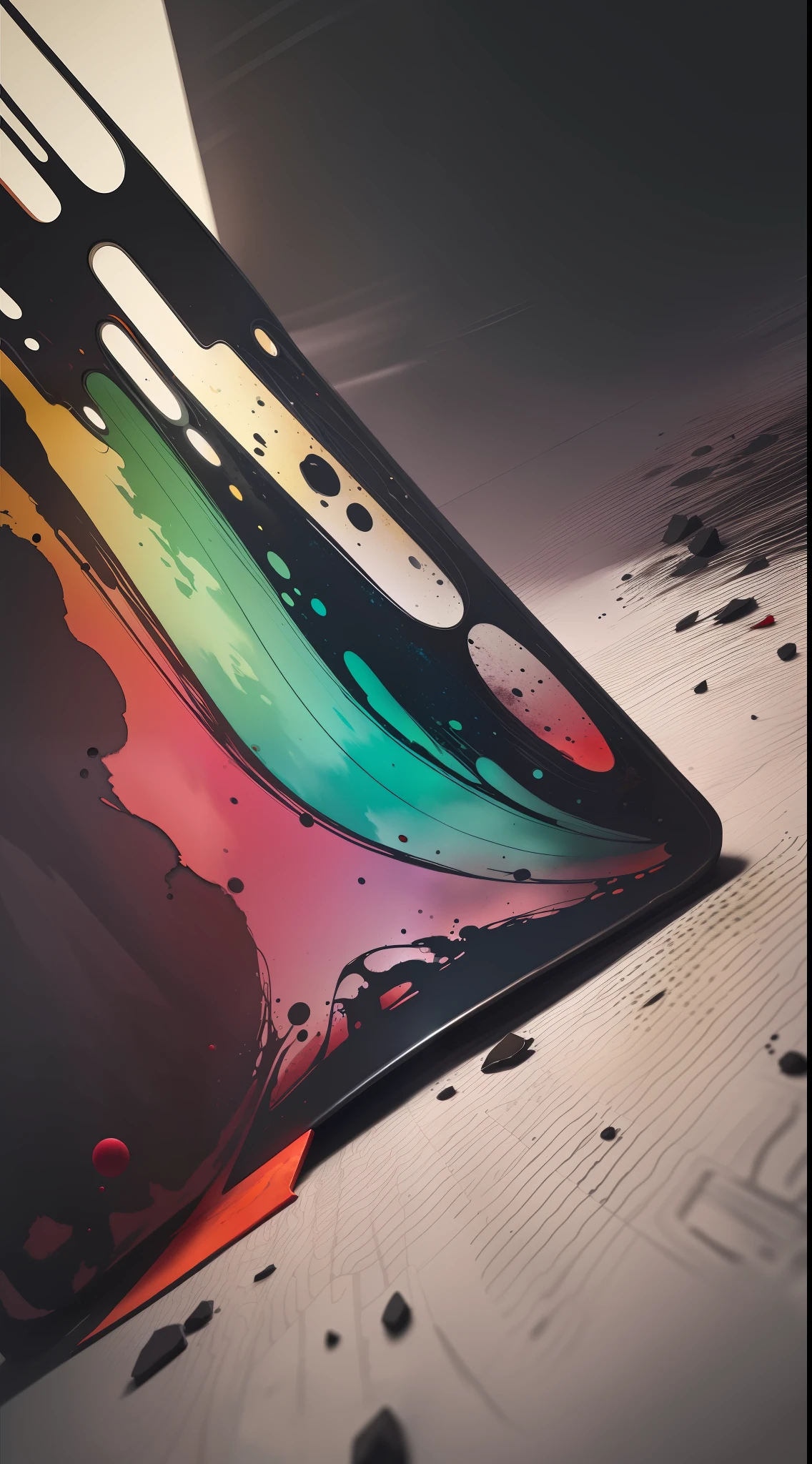 3d watercolor abstract,dark background,high resolution,high quality,red and green
