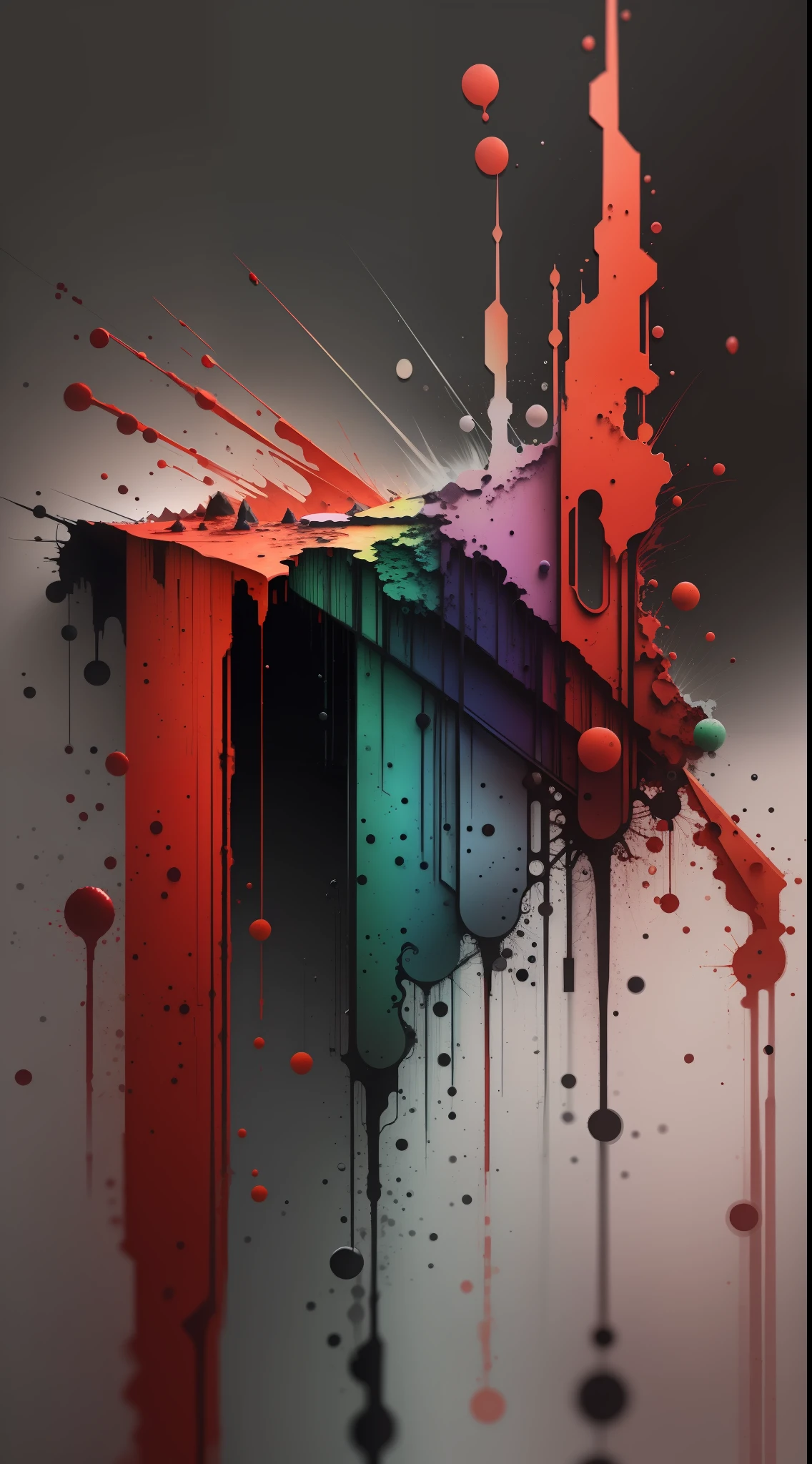 3d watercolor abstract,dark background,high resolution,high quality,red and green
