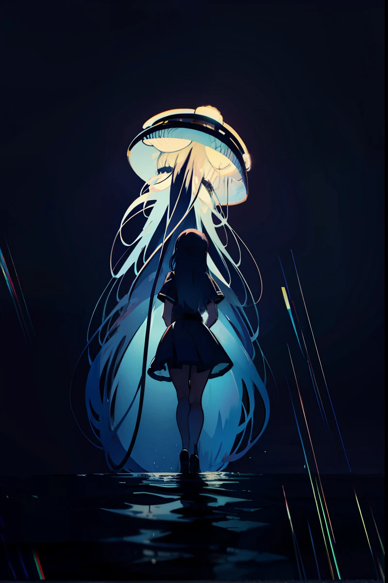 Lighthouse jellyfish,Full body portrait,Stand up,teens girl,
