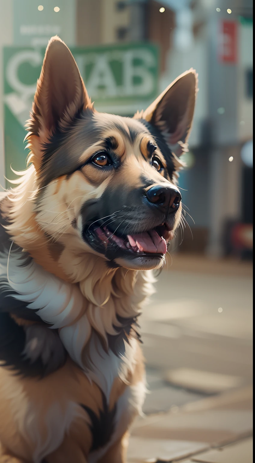 criar um post no Instagram para promover meu pet shop. Use happy German Shepherd