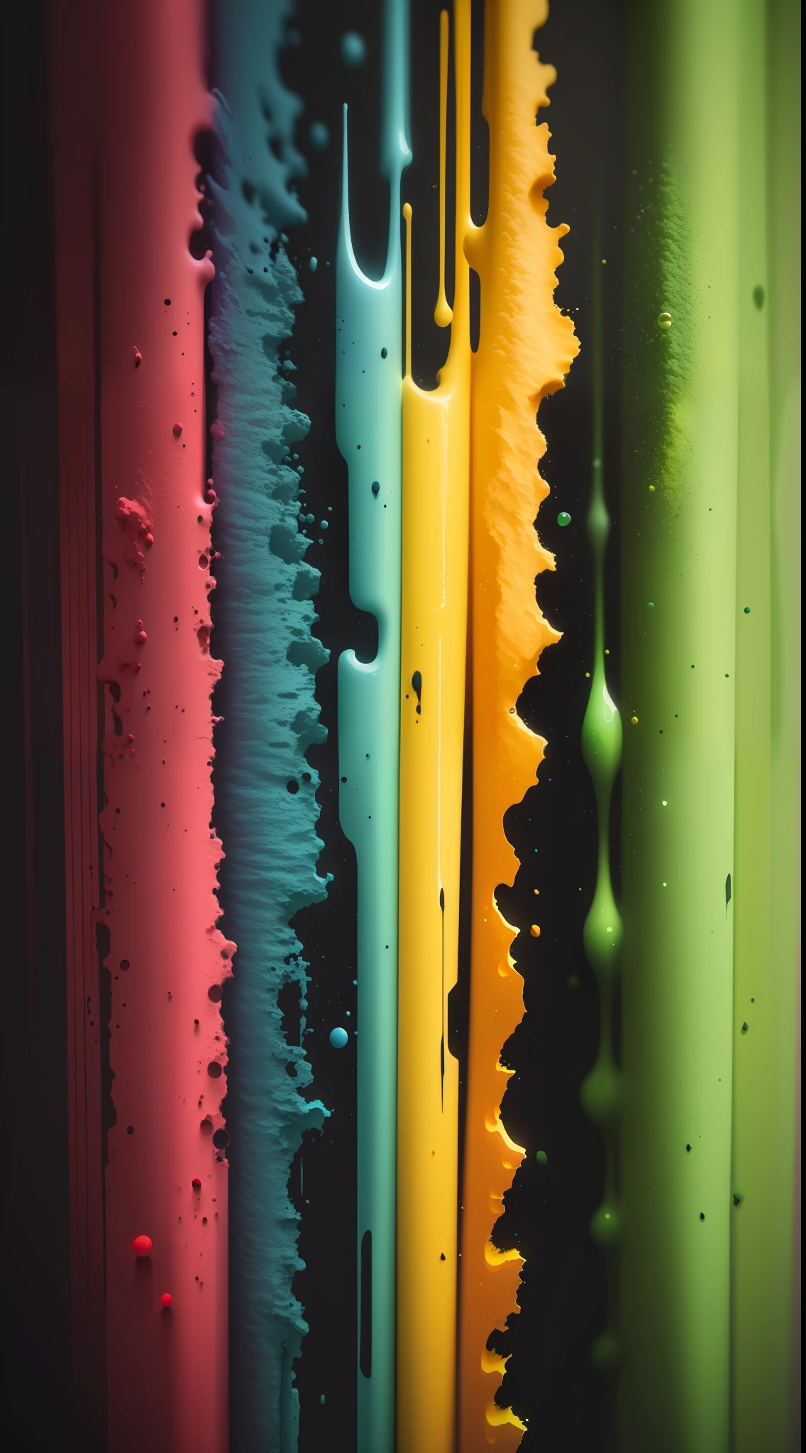 3d watercolor abstract,dark background,high resolution,high quality,red and green, blue,yellow