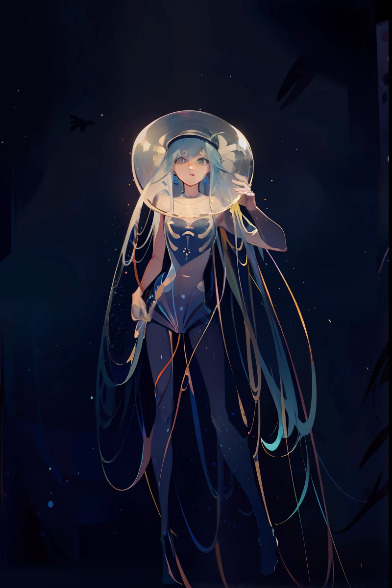jelly fish,Full body portrait,Stand up,teens girl,