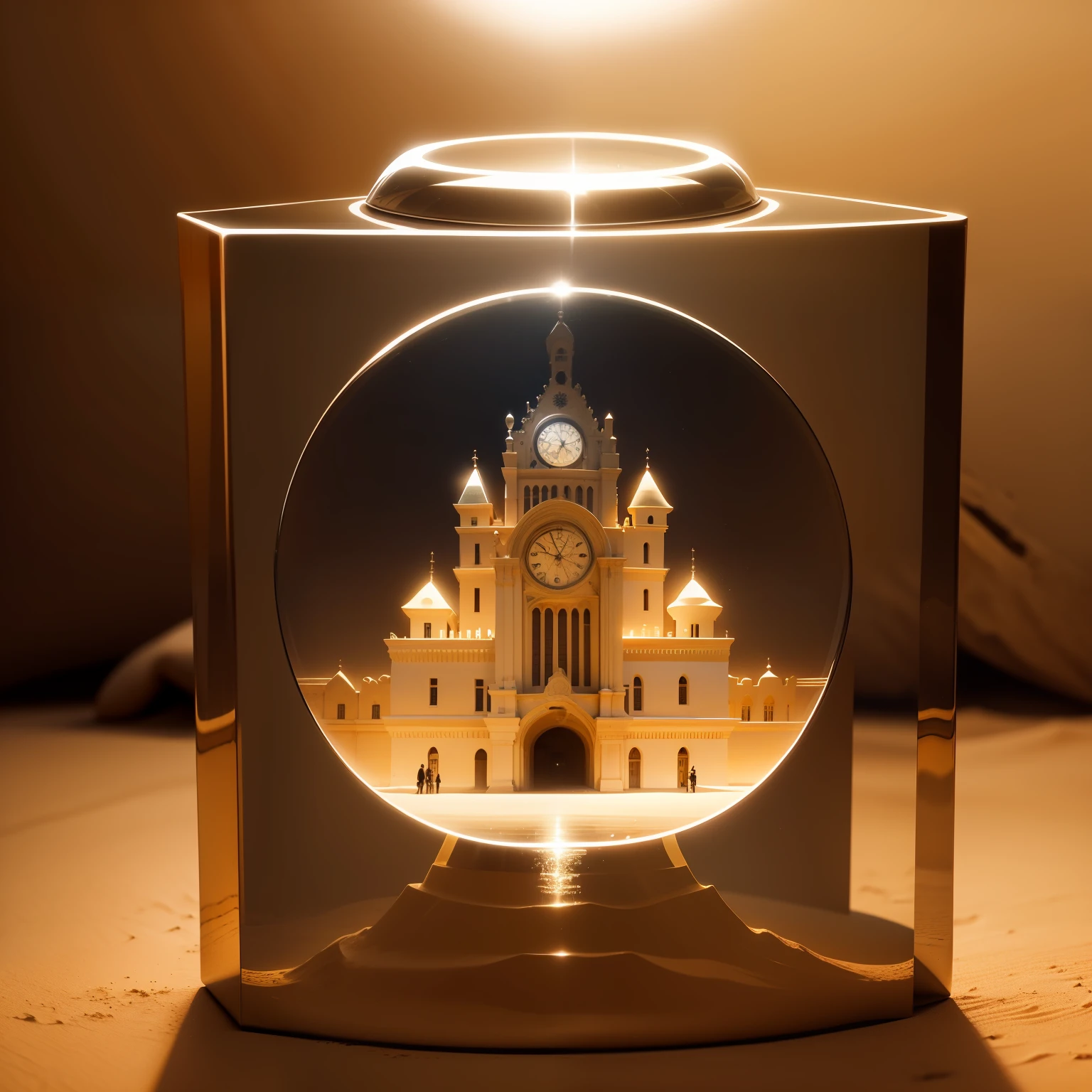 A photo holding a clock or a sand clock, representing the concept of time and the reflection on its passage.