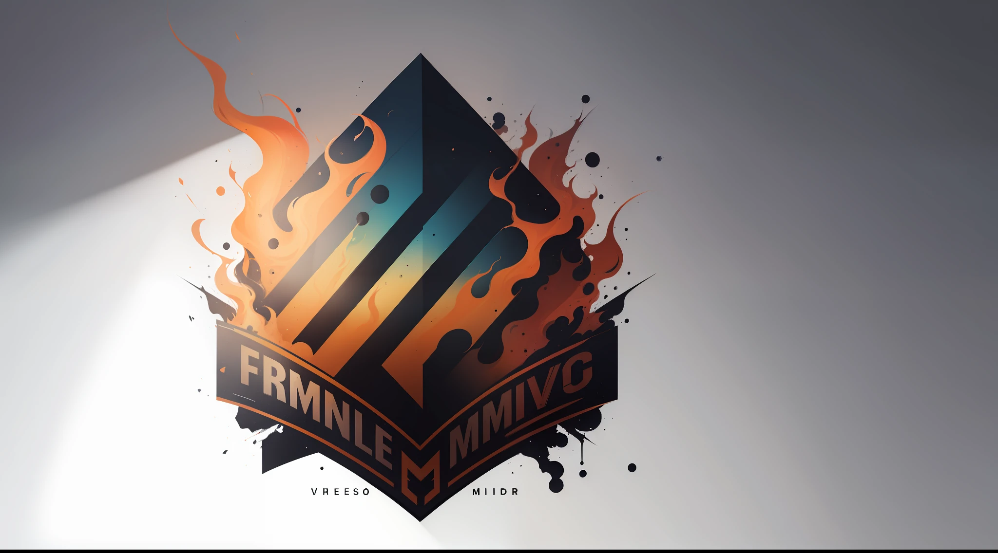 Design de logo tipo em estilo flat, trabalhando letras e efeito, to use as a visual brand image based on the name of the project that is focused on motivational videos, Project name is Flammable Mind, a mixture of restless mind with thirst for knowledge and self-flammable to evolve