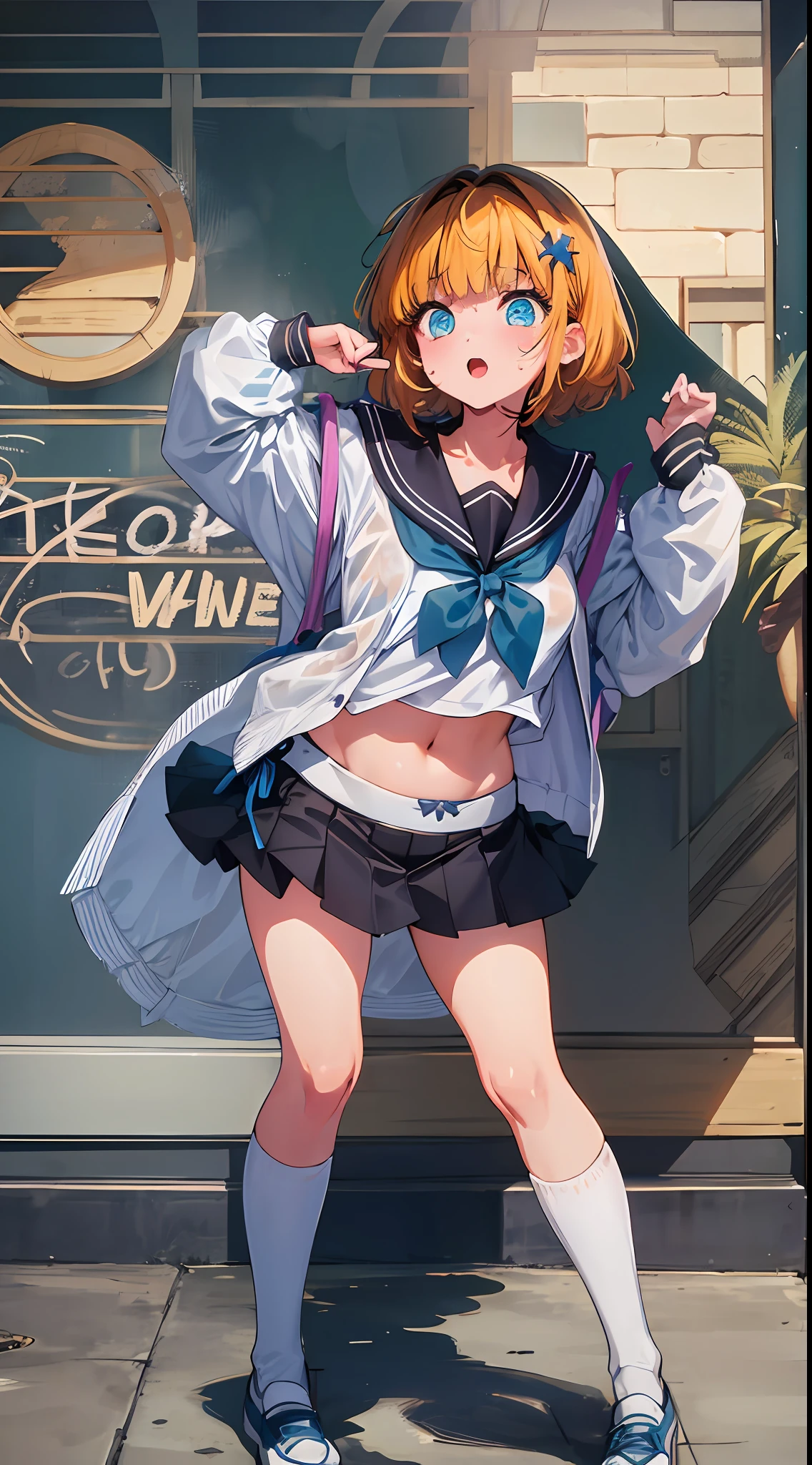 Full body, full body illustration, best illustration, schoolchildren,
High School Uniform, (((Highest Quality)), (Masterpiece)), (Details: 1.4), Anatomical, Award-winning concept art, Beautiful, Fine Detail, Portrait, Look Viewer, (Full Body View)), 1 Girl, Full Body, Solo, 6 Years Old, Schoolchild, Child Actor, Golden and Brown Hair, Short Hair, Blue and Pink Eyes, Big Eyes, Underwear, Panties, Skirt, White Panties, Wet, Shirt, Wet Clothes, skirt lift, blush, classroom, navel, clothing lift, simple background, lifting clothes, white shirt, uniform, Japan cute school uniform, look away, short sleeve, loli, skinny, elementary, school movie Last Scene direction, loli, baby face, cute, young appearance, fantastic visual depiction, professional effect, beautiful girl, petite girl, sweaty transparent clothes, unevenness, absurdity, As for uniforms, it is one of the oldest girls' schools Japan based on Christianity, along with the girls' school. The uniform of Ferris Jogakuin is "very cute with a traditional uniform" and "very cute sailor suit for both summer and winter clothes"