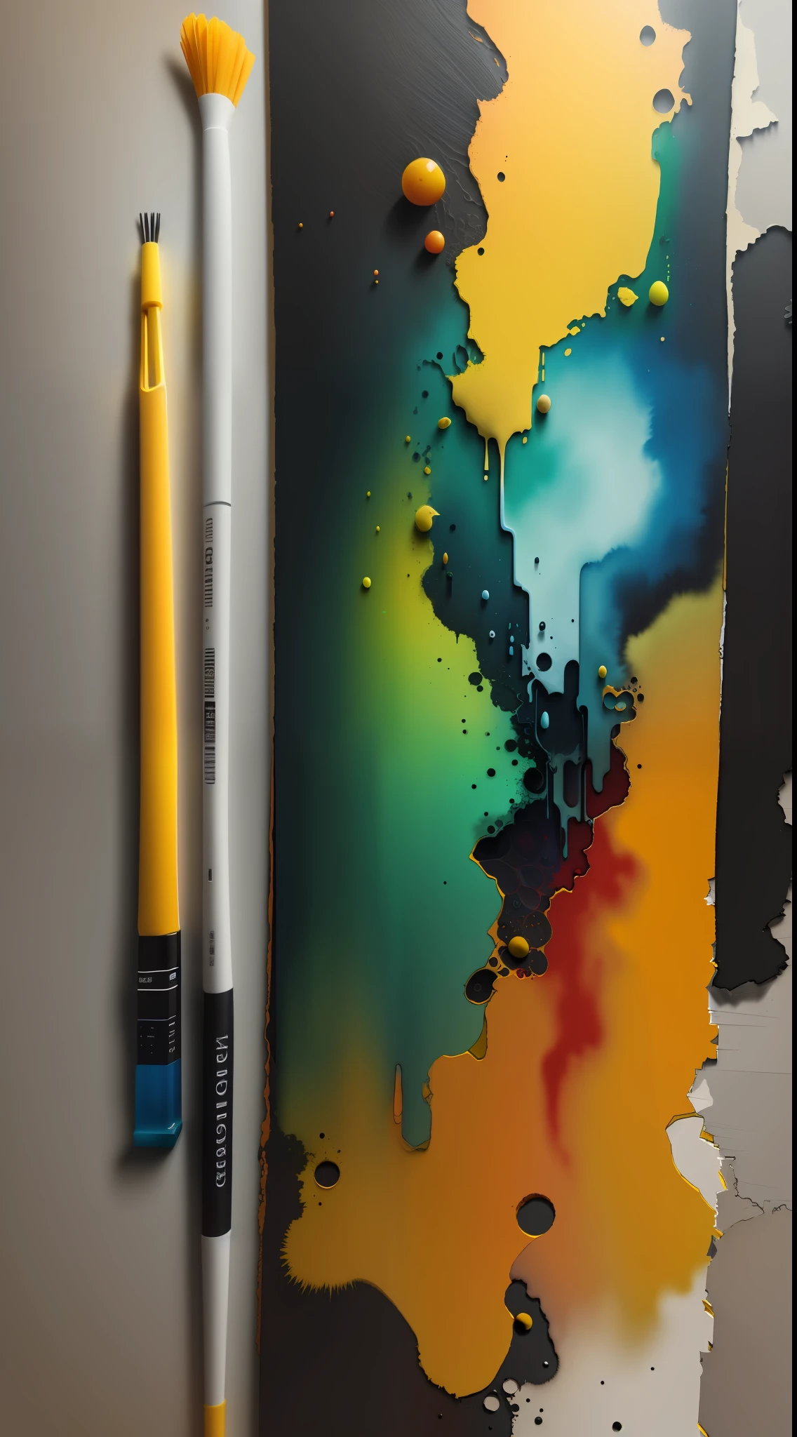 3d watercolor abstract,dark background,high resolution,high quality,red and green, blue,yellow